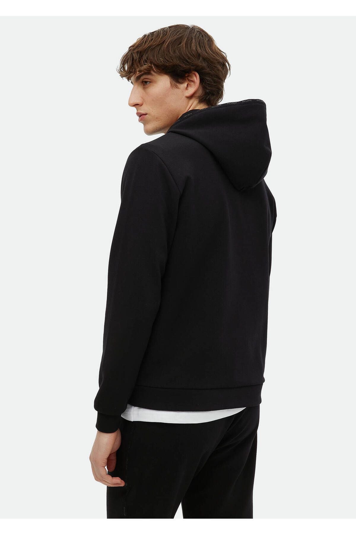 Ramsey-Black Hooded Sweatshirt - Straight Cut 5