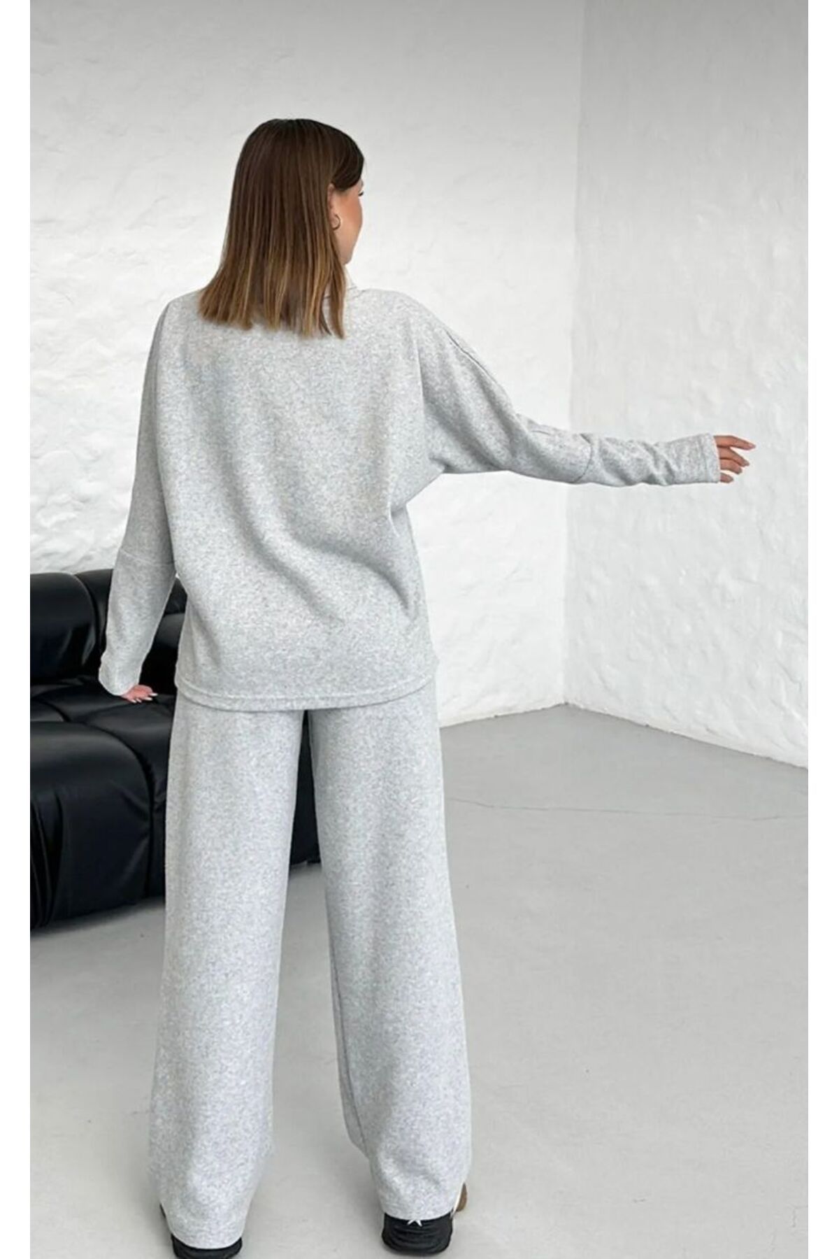 LİSY-Women's Thessaloniki Fabric Turtleneck Bottom Top Suit 3