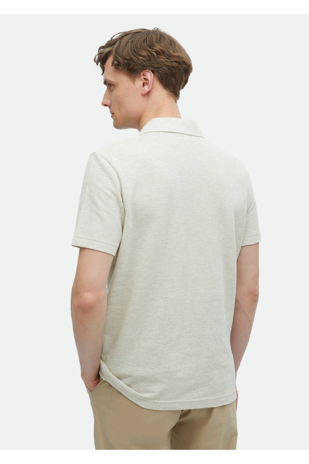 Ramsey-Jacquard Polo Neck 100% Cotton T-shirt 6