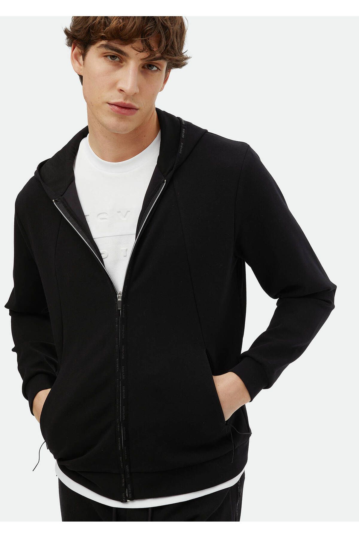 Ramsey-Black Hooded Sweatshirt - Straight Cut 3