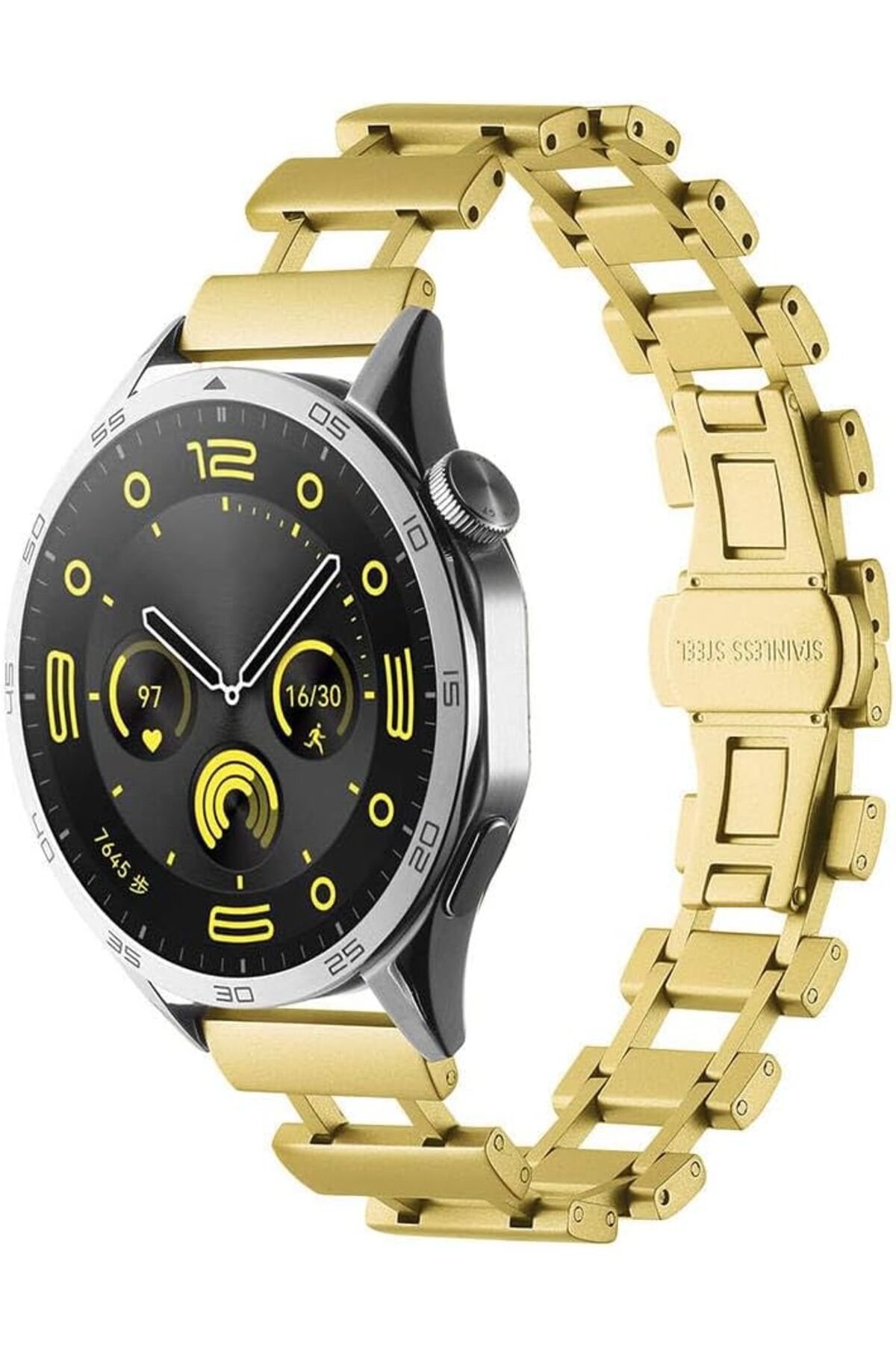 STOREMAX dlshop İle Uyumlu GT2 46mm KRD-96 22mm Metal Kordon Gold star 990396