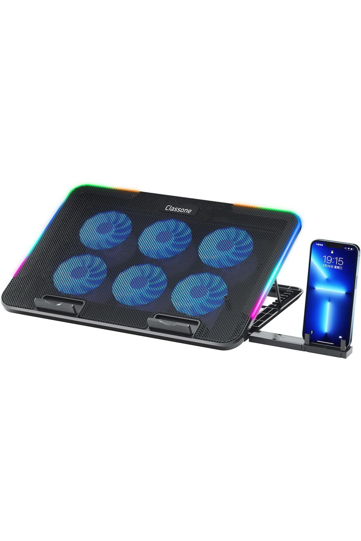STOREMAX daliashops Gaming M60 Laptop Soğutucu, Notebook Stand,10 RGB ışık kontrolü, 15.6-17 inch, Hız