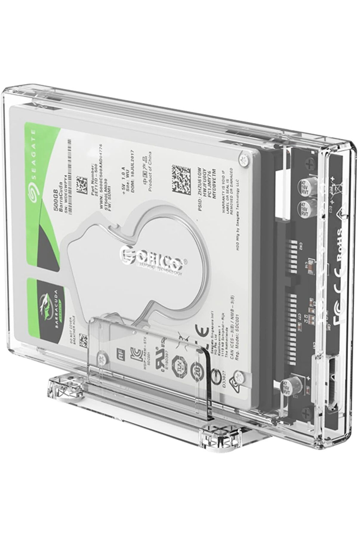 STOREMAX bystoreby USB 3.0 Micro B Dikey Standlı 2.5 in. SATA SSD Hard Disk Kutusu Şeffaf NewDesing 646268