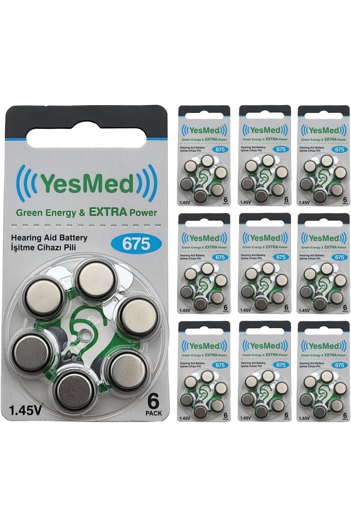 STOREMAX Extra Power 675 Numara İşitme Cihazı Pili (10 Paket x 6 Adet = 60 Adet Pil) StarColxlect