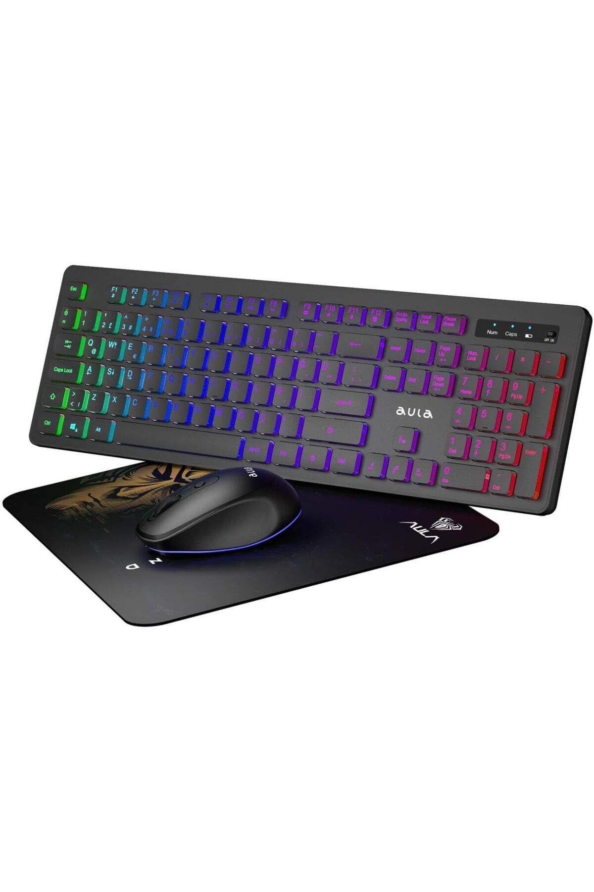 STOREMAX bystoreby AC208 Rainbow 2.4GHz Kablosuz Şarjlı Türkçe Q Klavye/Mouse ve Mousepad Seti NewDesing