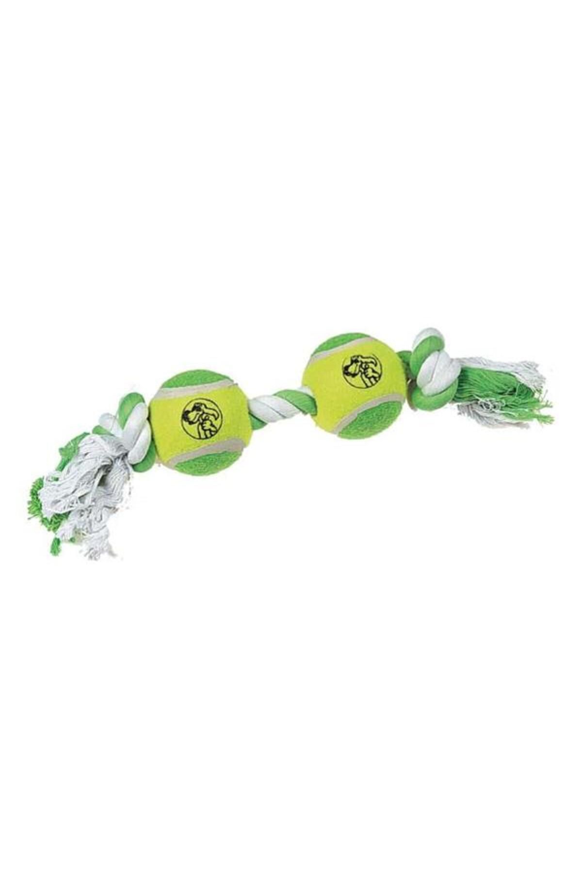 Flamingo 2 Düğümlü 2 Tenis Toplu Köpek Oyuncağı 35 Cm