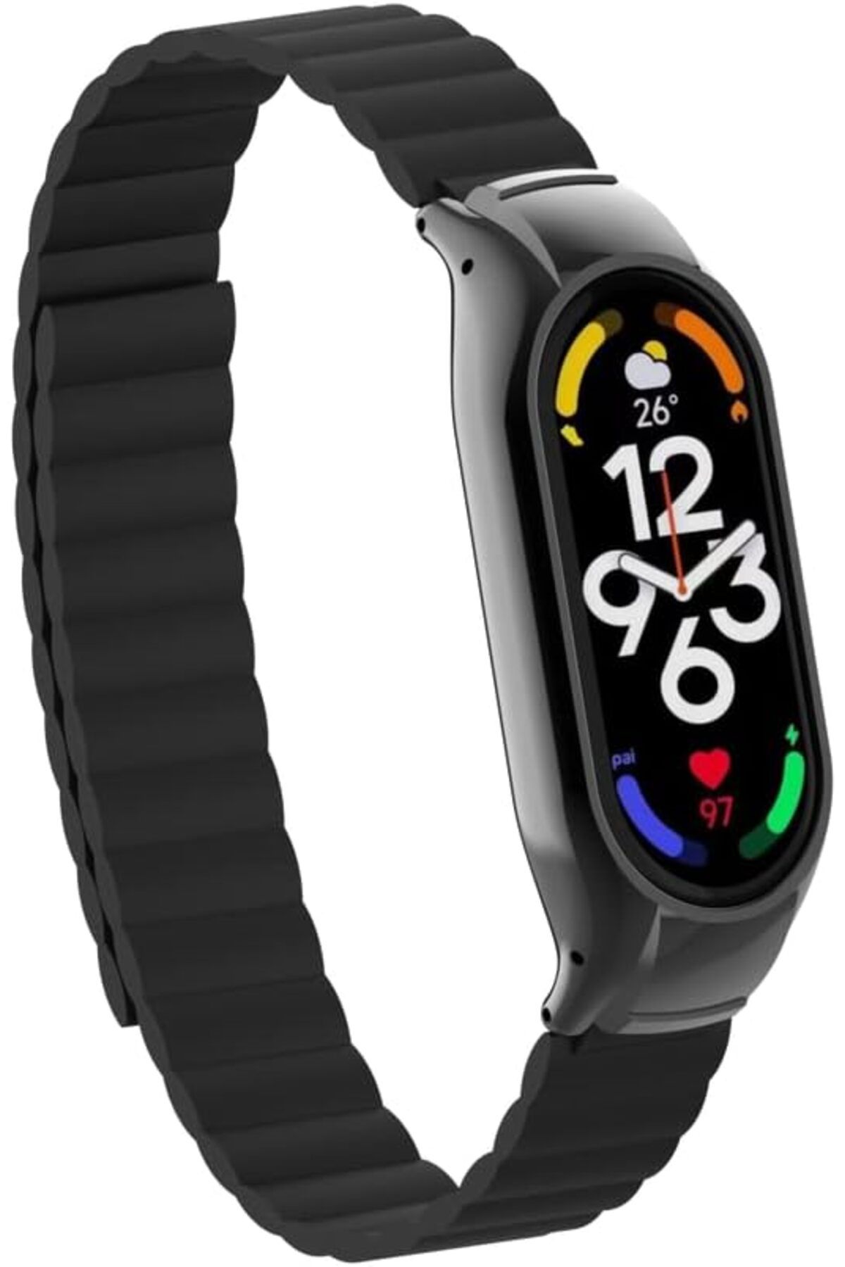 yenibagshop Xiaomi İle Uyumlu Mi Band 7 KRD-69 Kordon Siyah