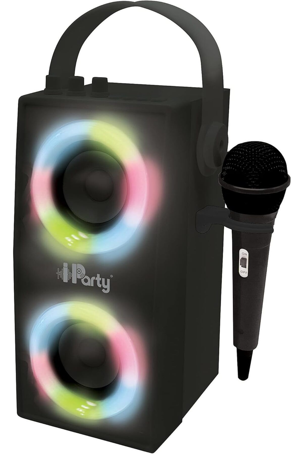 STOREMAX htpshopmx iPparty Hoparlör - Taşınabilir Bluetooth Mikrofon Hoparlörü, Karaoke, Işık Efektler