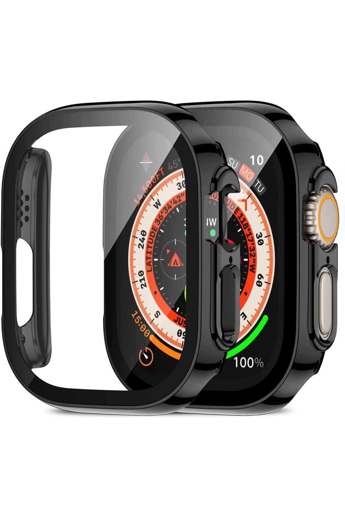 STOREMAX htpshopmx LABS Watch Ultra Slim Fit 49mm Kılıf Black Ekran Koruyuculu Akıllı Saat Kılıfı Siya