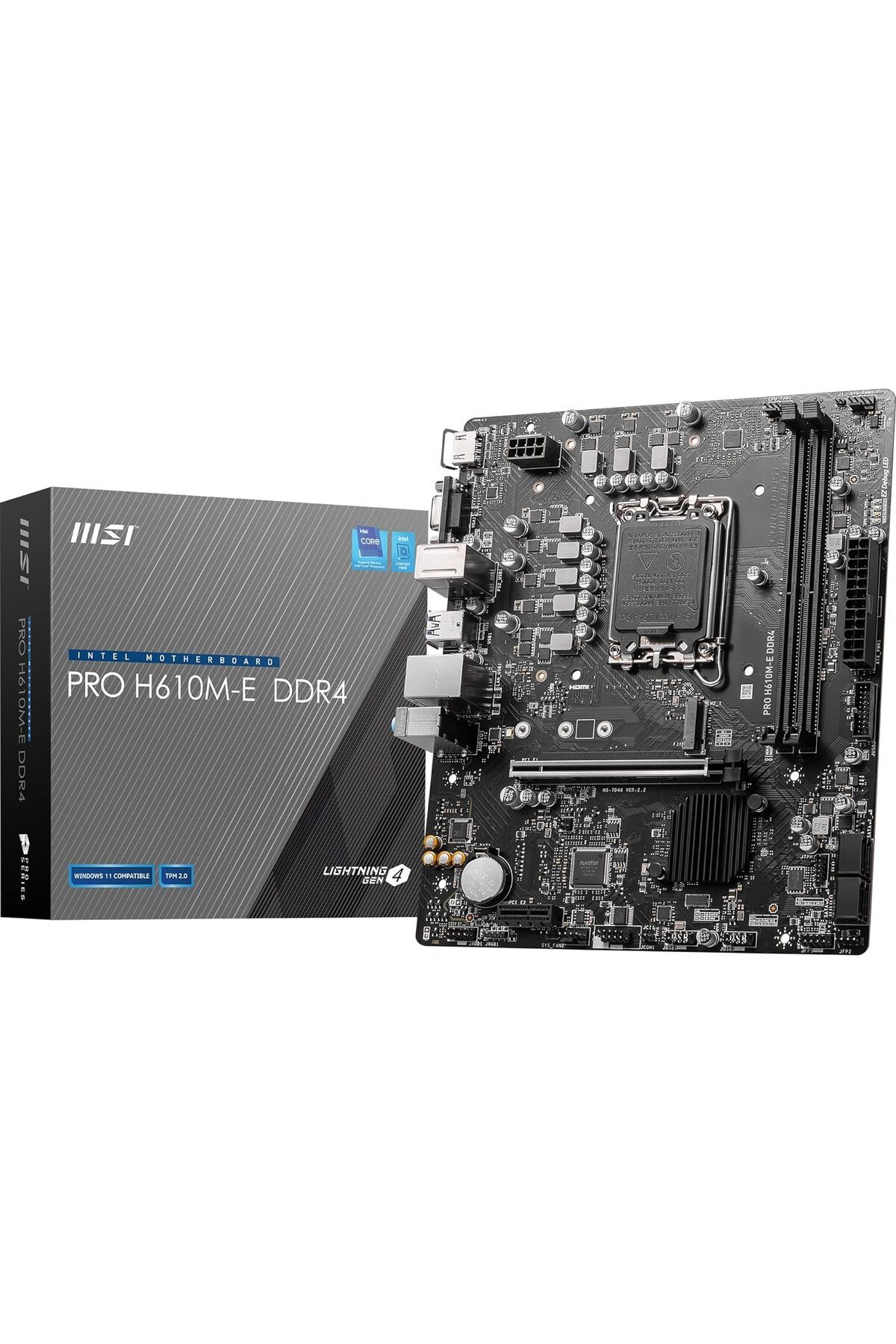 STOREMAX srhtDS MB PRO H610M-E DDR4 SOKET 1700 DDR4 3200(OC) HDMI VGA M.2 USB3.2 1x 1G LAN mATX Anakart Desin