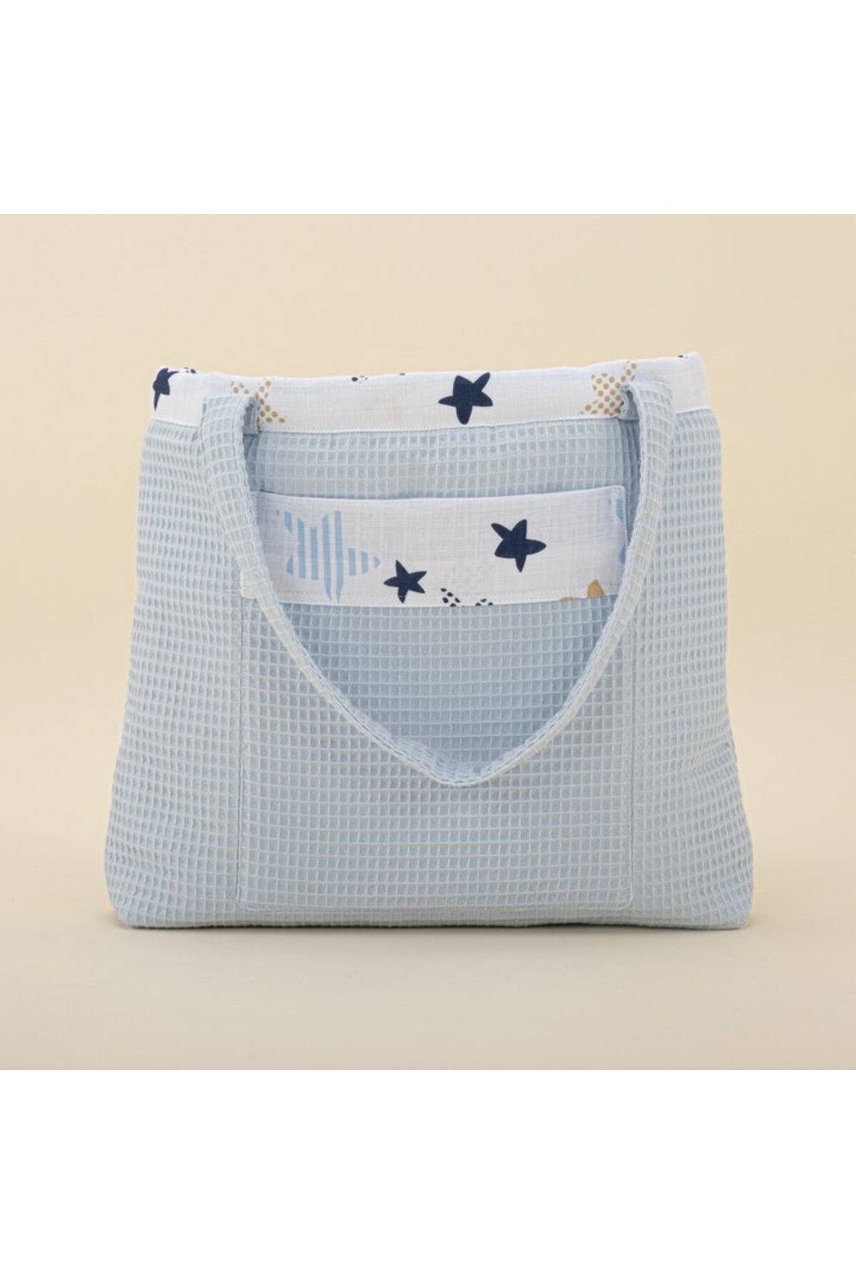 Yunikobaby-Baby Care Bag - Blue Honeycomb Pique and Star 1