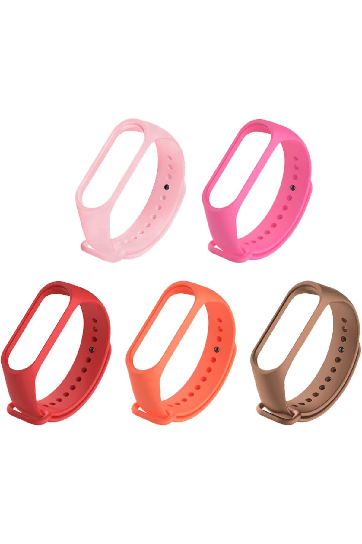 STOREMAX cmllashop 5 adet Silikon Kordon, Mi Band 4 ve Mi Band 3 için Uyumlu - Ayarlanabilir Rahat Bileklik