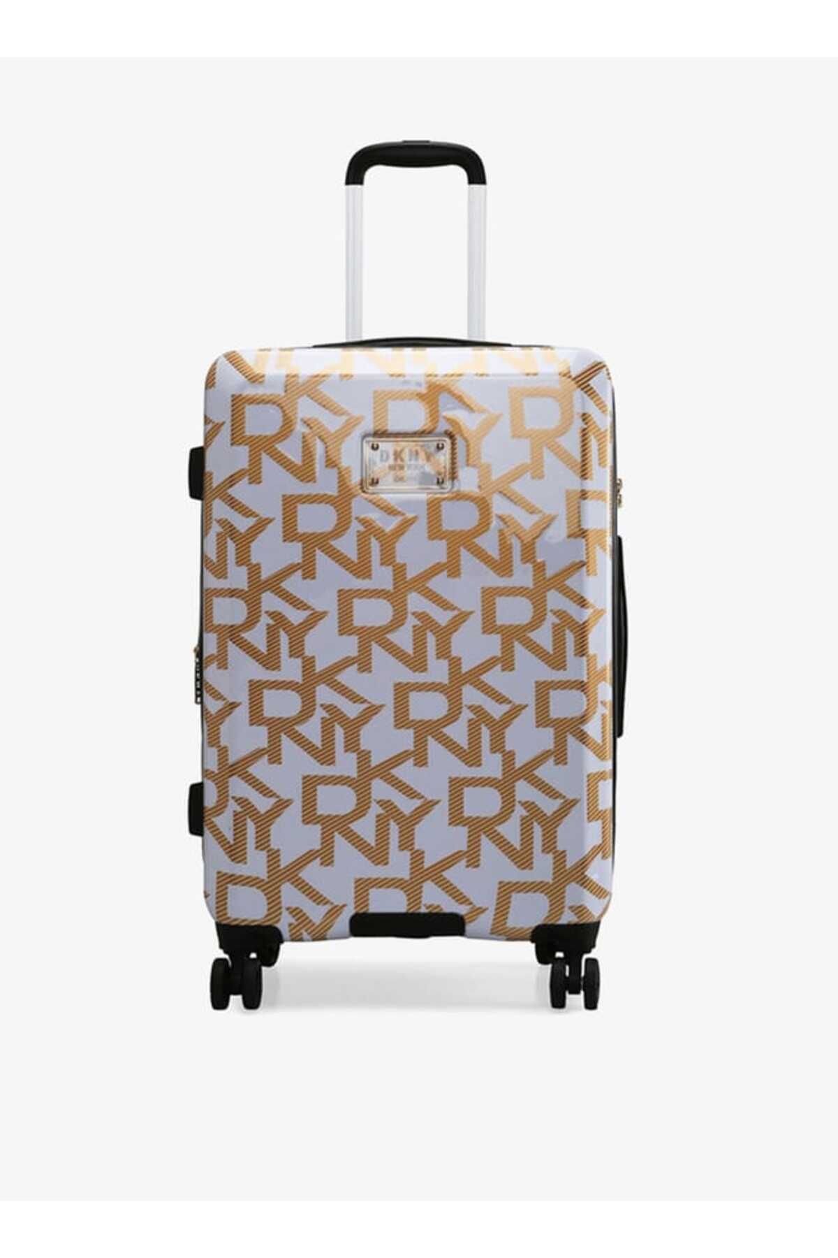 Dkny-All-over Monogram Print Hardcase Trolley Bag With Retractable Handle 24''-m - Check-in 1