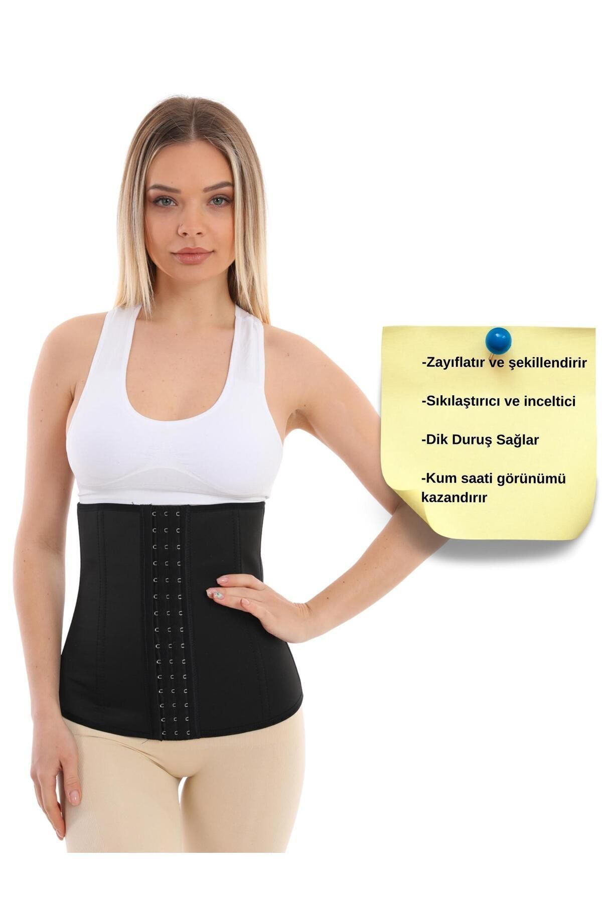 EMBA KORSE Latex Korse Çelik Balenli Bel Destekleyici Sıkılaştırıcı Lateks Doğum Sonrası Lohusa Korsesi fotoğrafı 4 (önizleme)