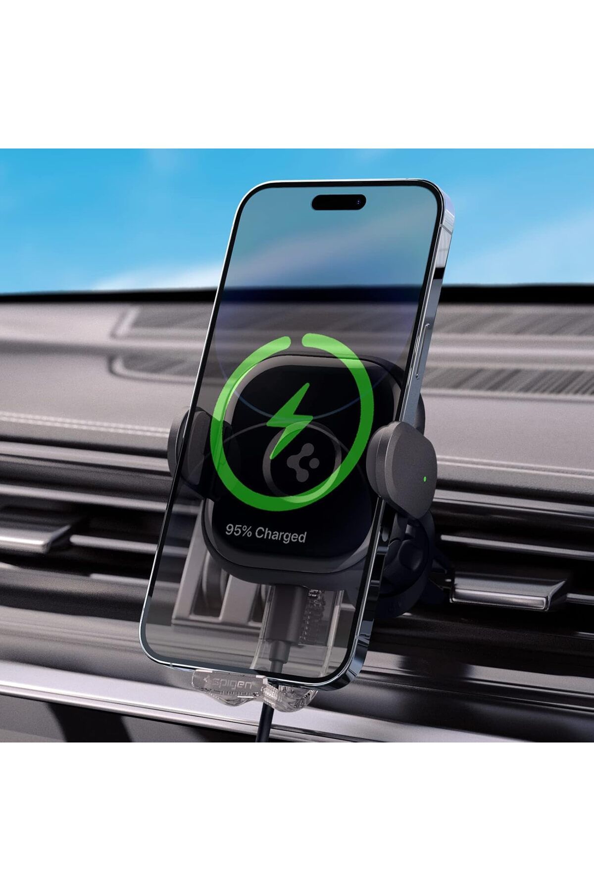 STOREMAX htpshopmx MagFit Air Vent Araç içi Telefon Tutucu + Manyetik Kablosuz Şarj Cihazı iPhone için M