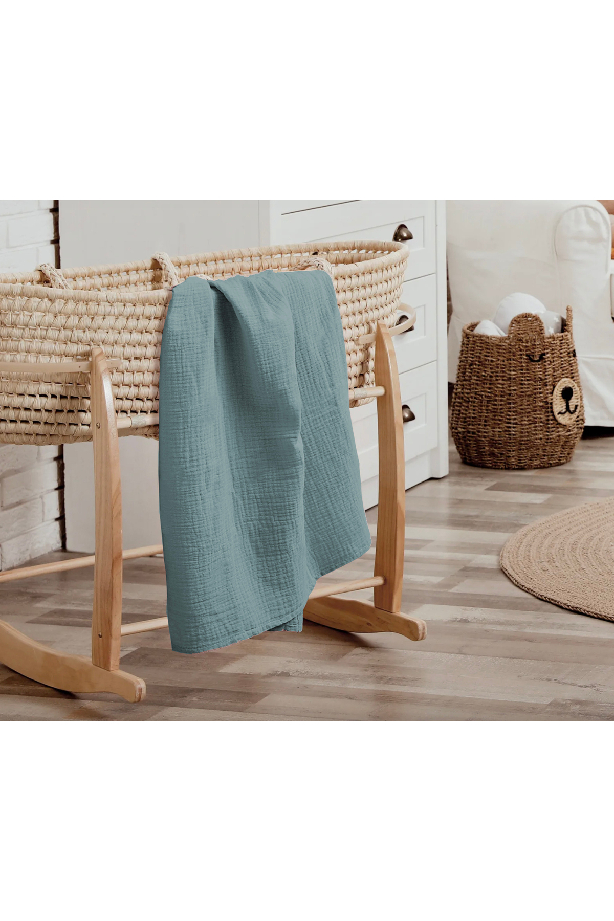 EIFIN Çok Amaçlı Müslin Örtü & Battaniye 2'li Set %100 Pamuk Oeko-teks Sertifikalı 80x80 cm fotoğrafı 2 (önizleme)