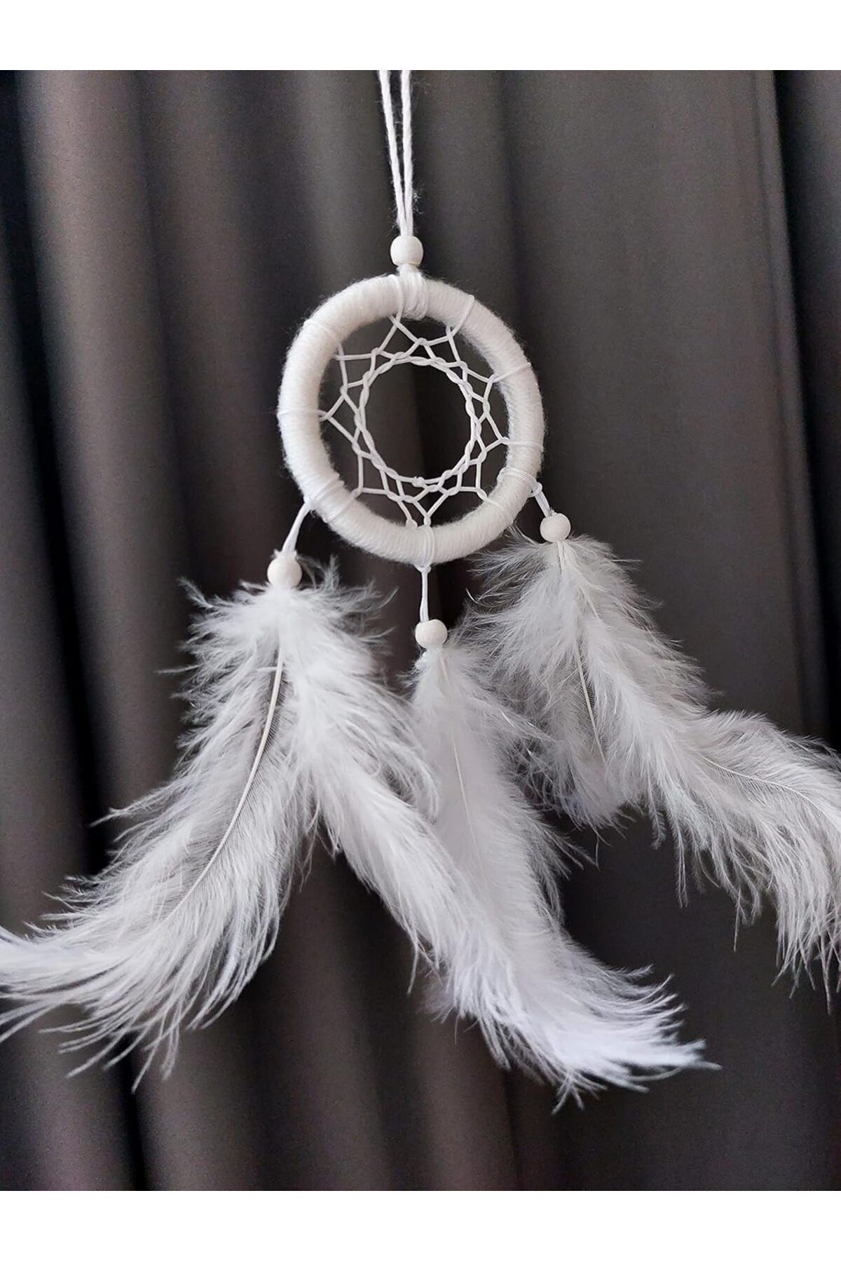 STOREMAX cmllashop Dikiz Aynası Süsü/Rüya Kapanı/Düş Kapanı/Dreamcatcher/Handmade/El Yapımı/Beyaz D
