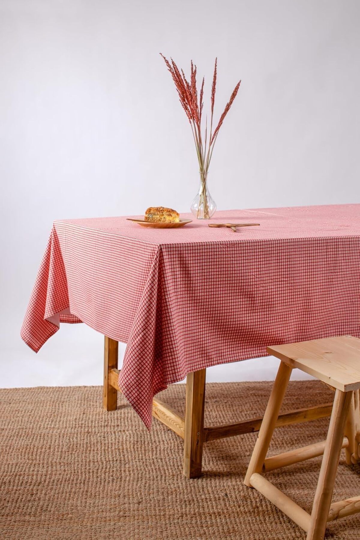 STOREMAX sellbuystore Keten Piti Kareli Masa Örtüsü, Pötikare Piknik Örtüsü (KIRMIZI, 170 X 170 CM) 1