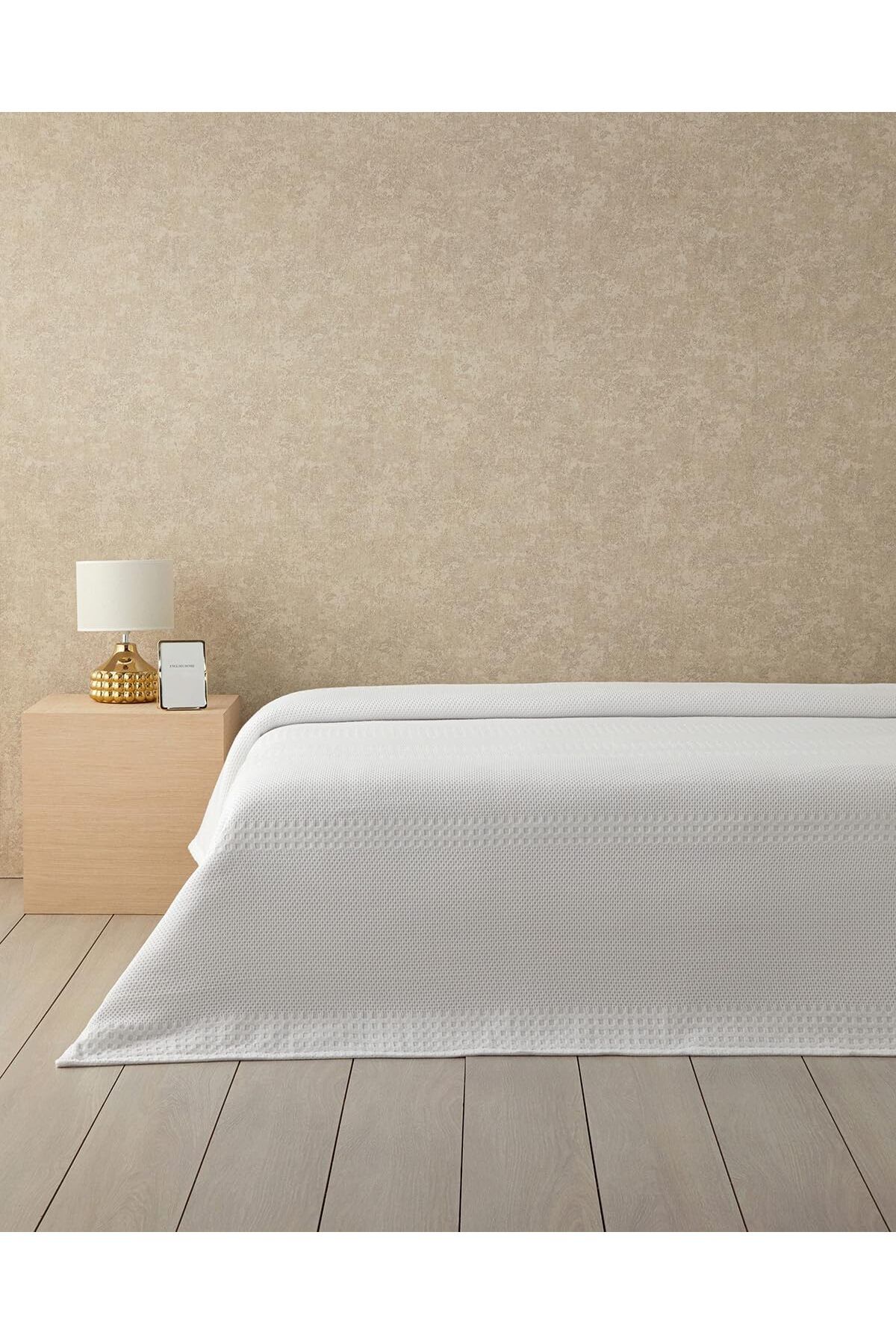 STOREMAX Home Almina Pamuklu Çift Kişilik Pike Beyaz