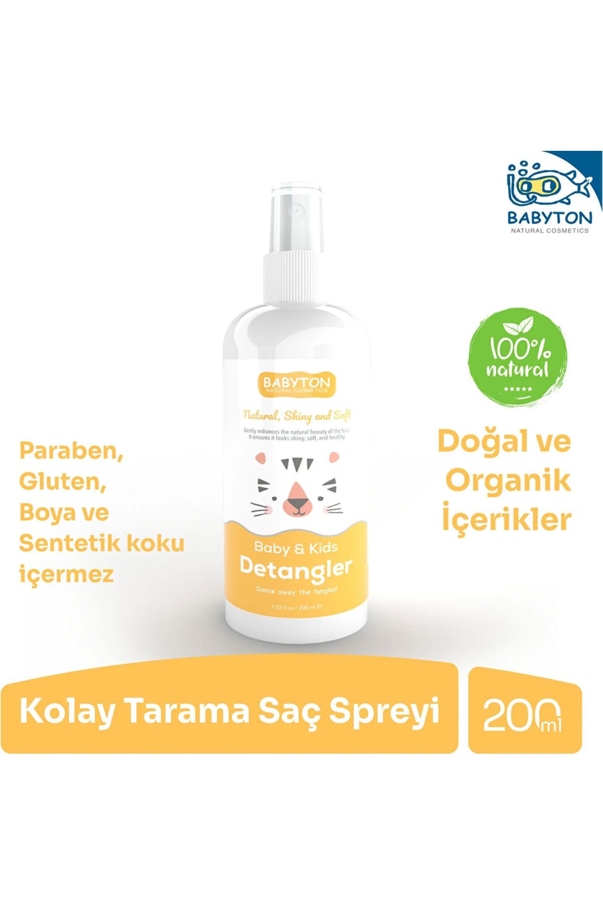 atesin online Babyton Bebek Ve Lar İÇin Kolay Tarama Saç Spreyi 200 Ml