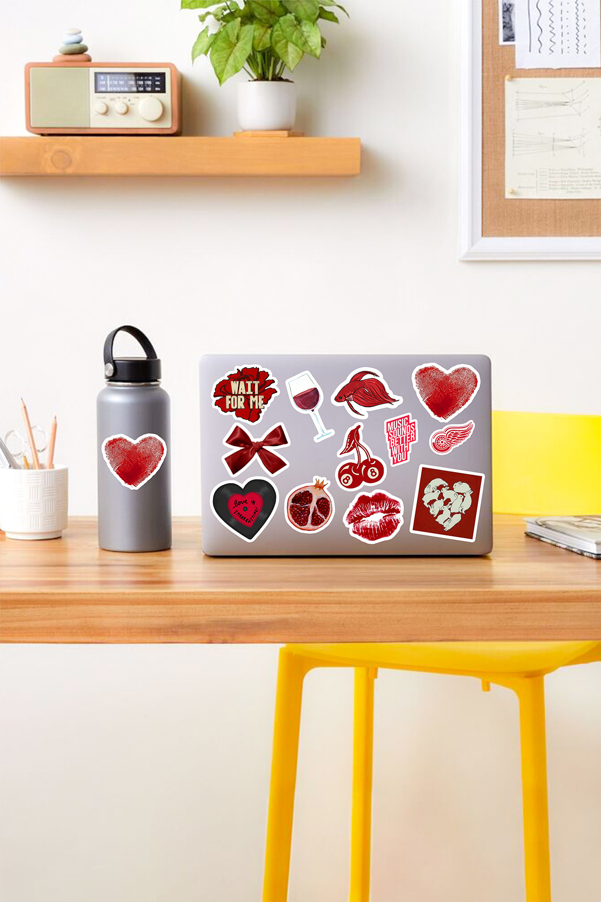 AR Sticker-Autocolant pentru tabletă pentru laptop, notebook, roșu Vsco Pachet avantajos 1 - 5SET 6