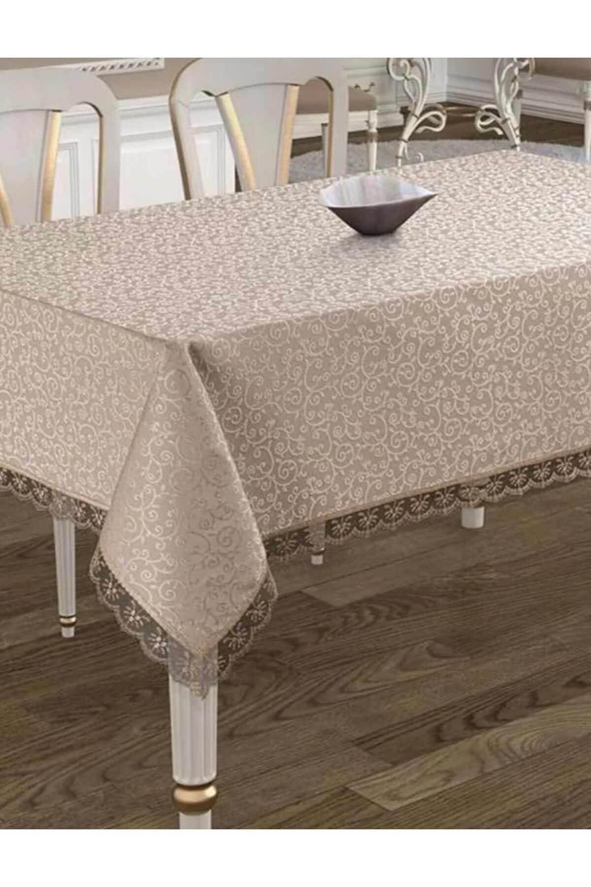 STOREMAX mrttnca Tekstil Dantelli Leke Tutmayan Dertsiz Kumaş Masa Örtüsü Kahverengi 160 x 220 byzt238 tr