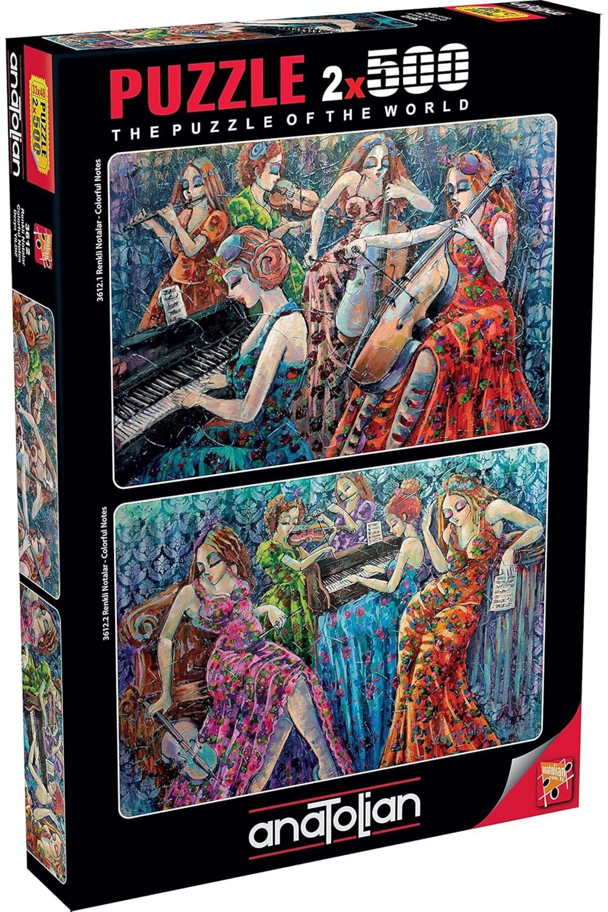 STOREMAX lvnmblya Puzzle - Renkli Notalar 1-2 / 2x500 Parça, #3612 Shop Deesing 224120