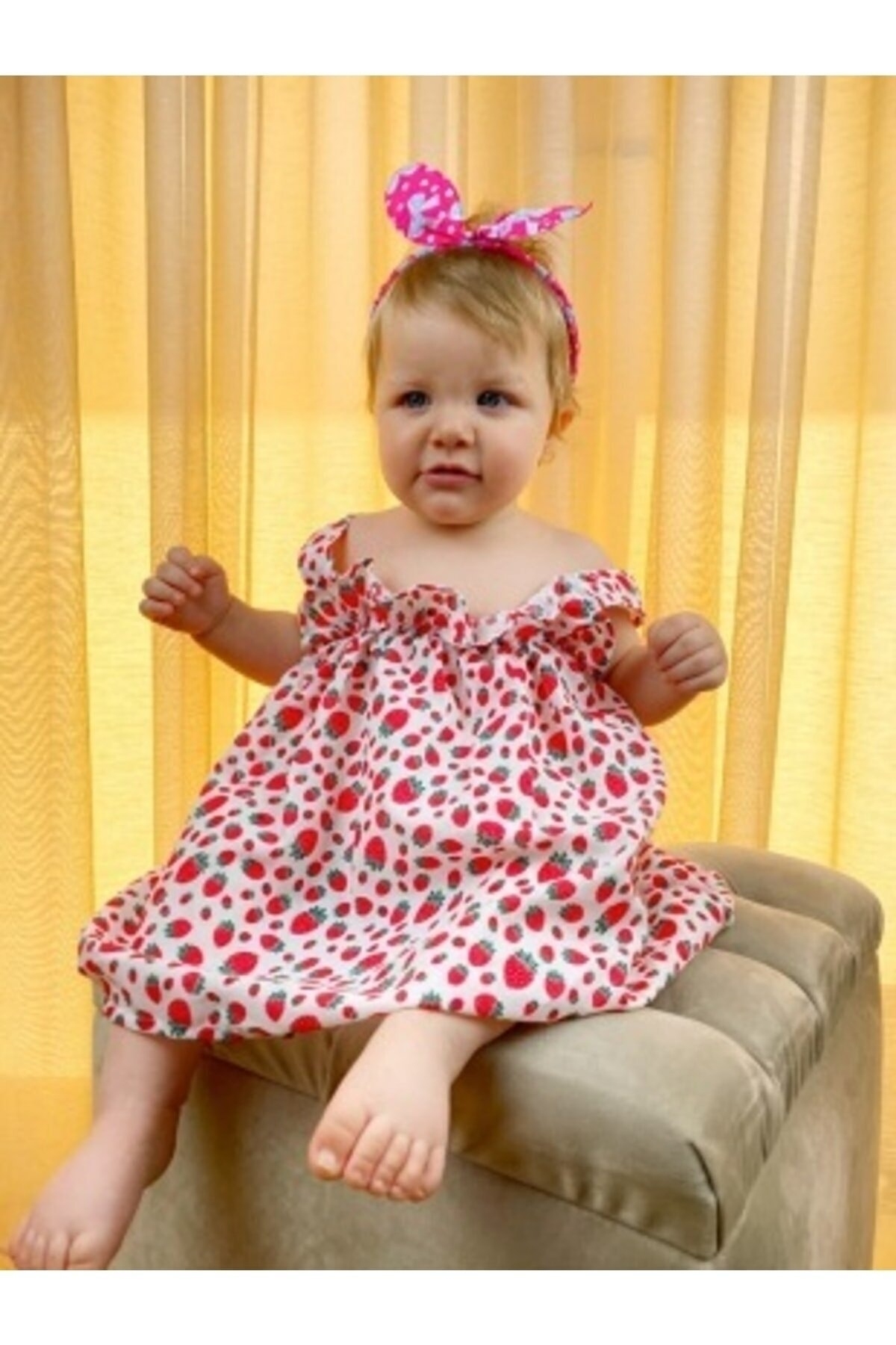 Genel Markalar Kız Bebek Yazlık Çilekli Elbise fotoğrafı 2 (önizleme)
