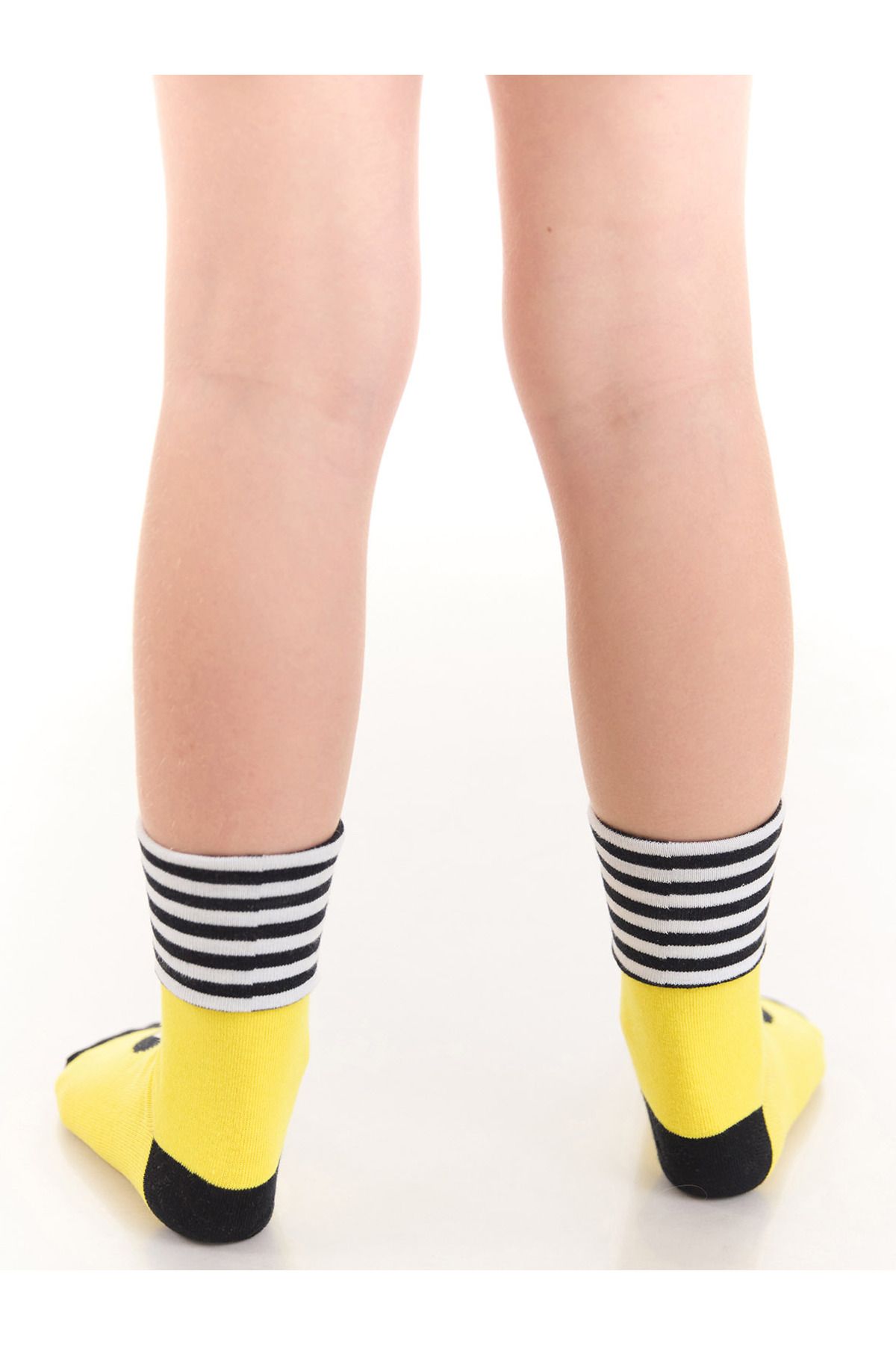 Denokids-Arı Girl Gelb Schwarze Socken 2er-Set 3
