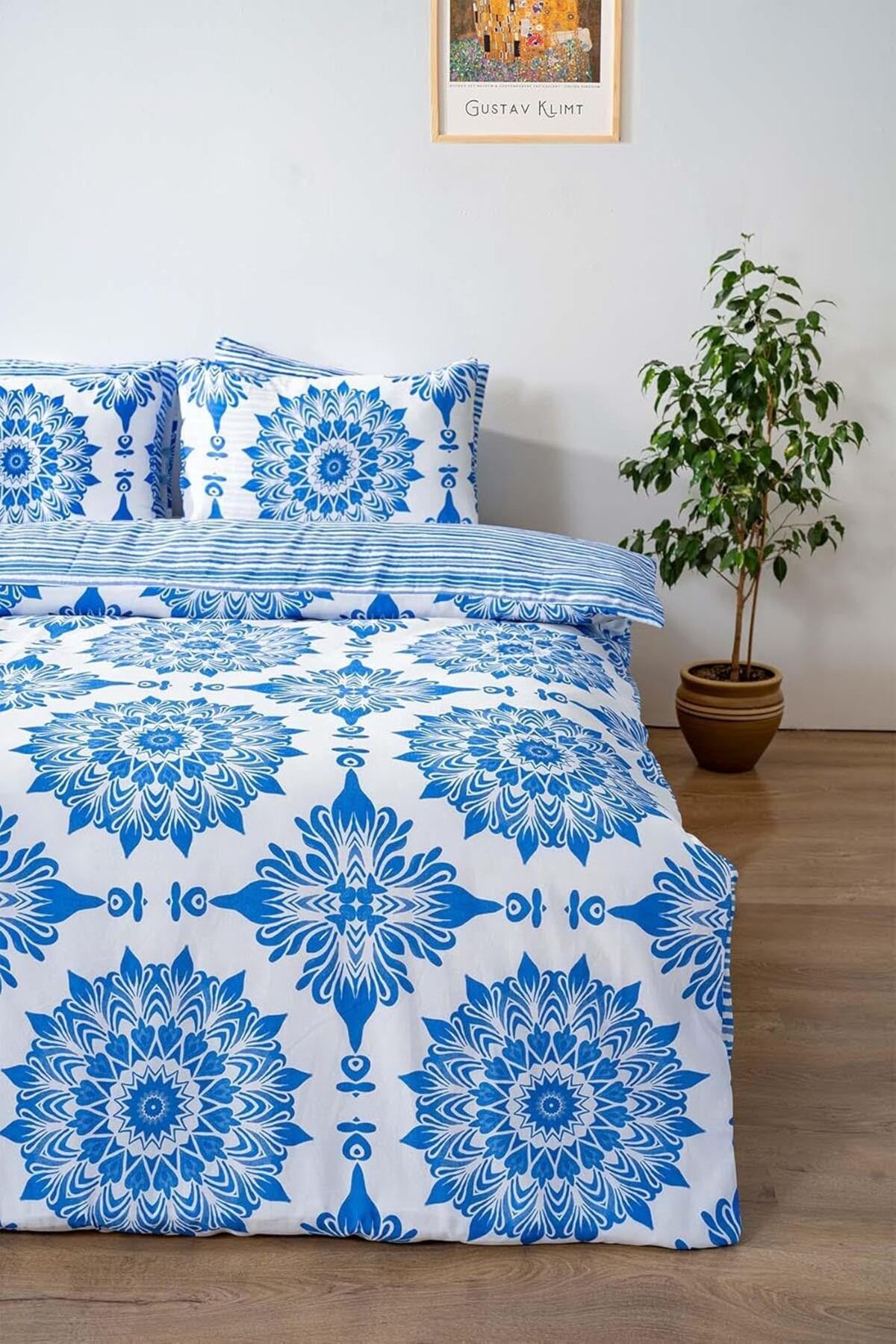 STOREMAX nffashopm Alaçatı Mavi Çift Kişilik Pamuklu Nevresim Takımı storestarx 1051353