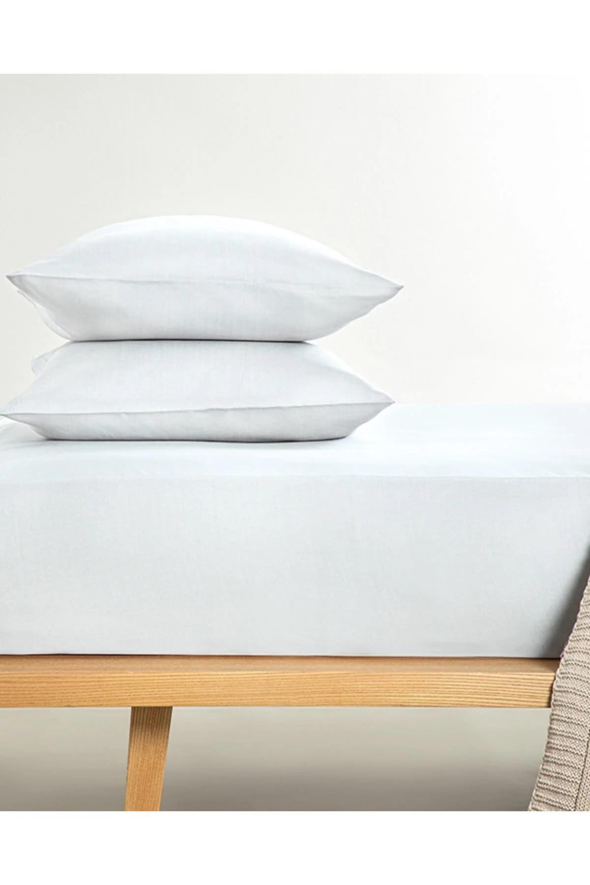 STOREMAX nffashopm Home Novella Premium Soft Cotton Çift Kişilik Lastikli Çarşaf Takımı Beyaz storestar