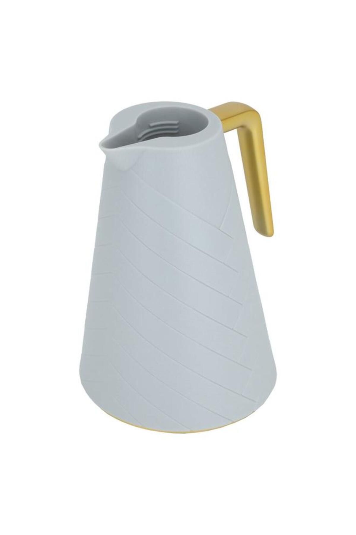 ALSAIF-Glass Thermos 1 Liter Plastic Body Light Grey 3