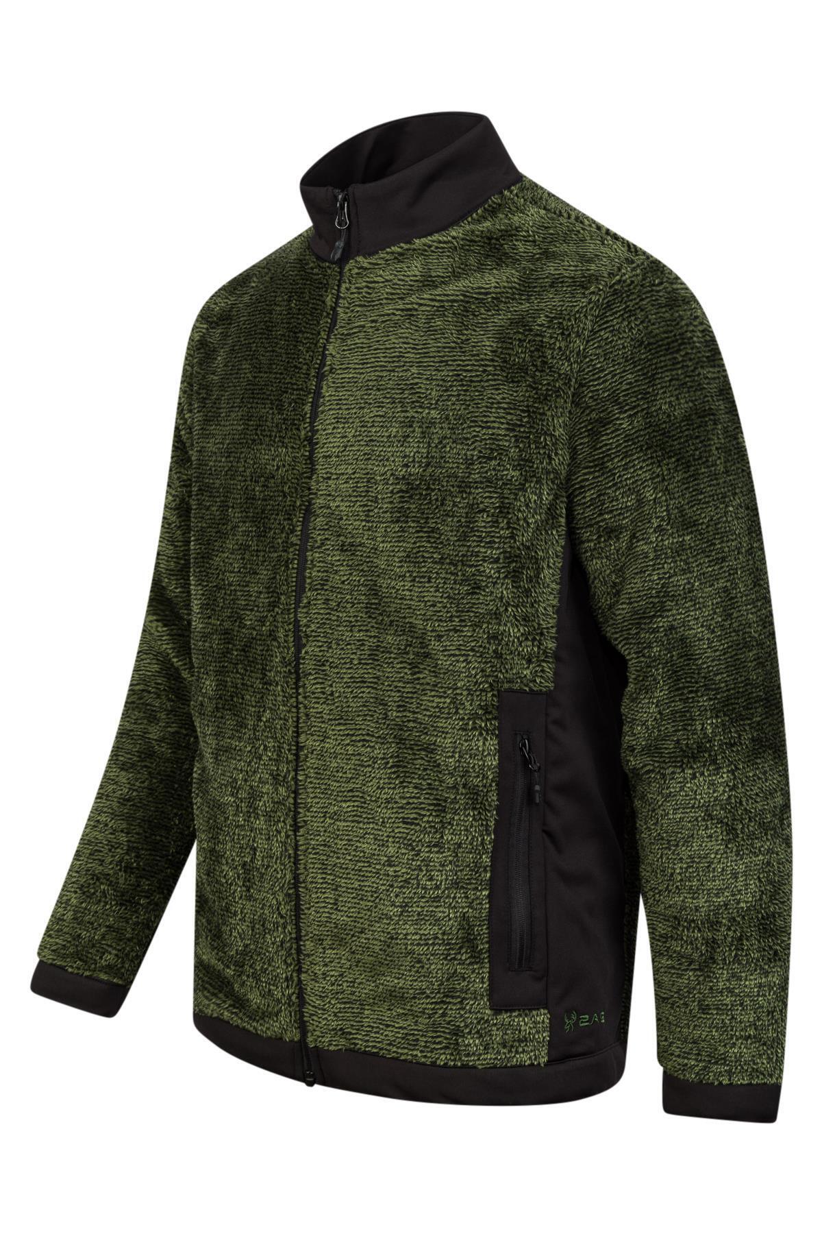 2AS-San Diago Men's Full Zipper Striped Fleece 2