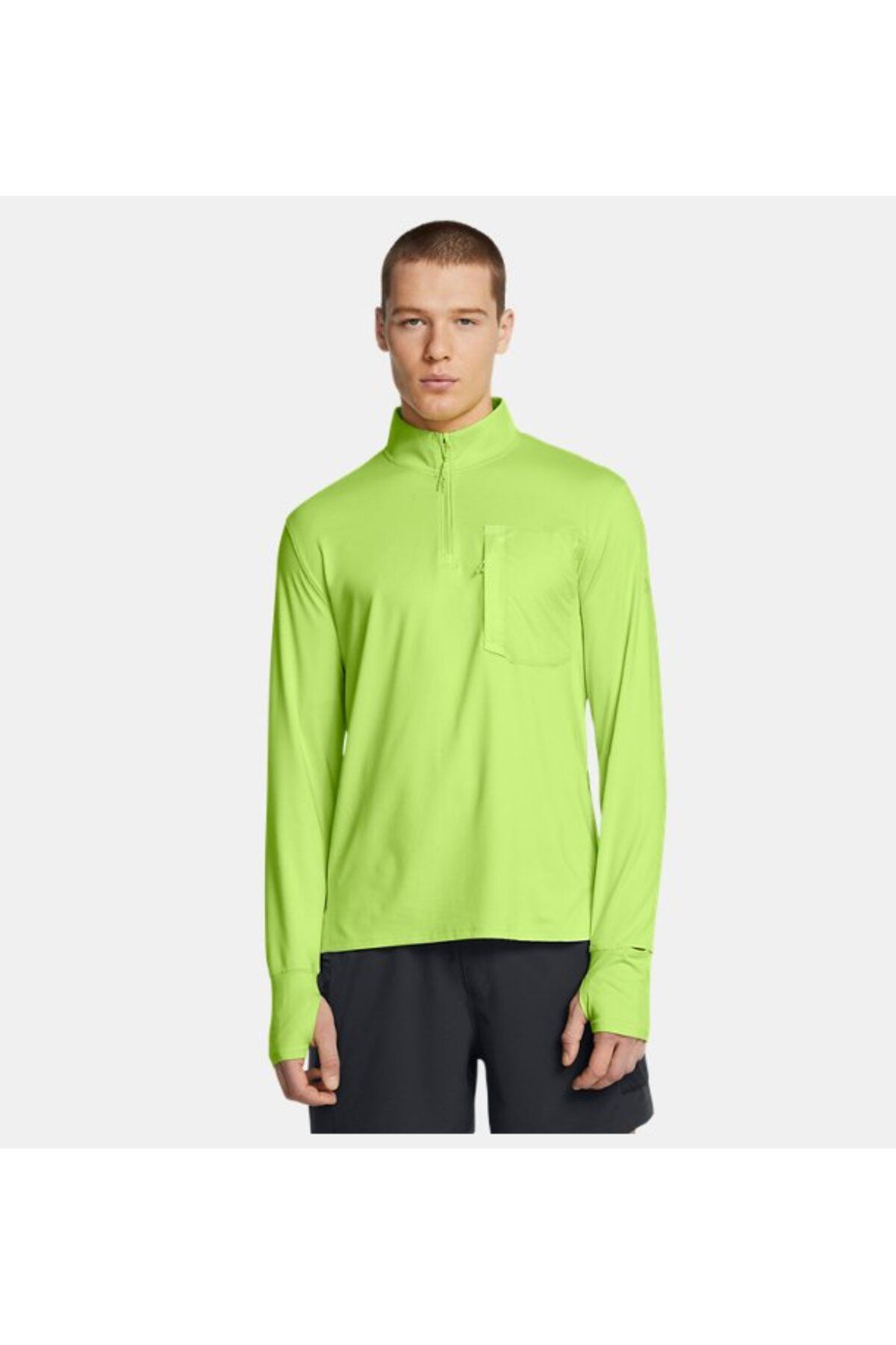 تی شرت ورزشی سبز مردانه آستین بلند UA RUN 304 Under Armour