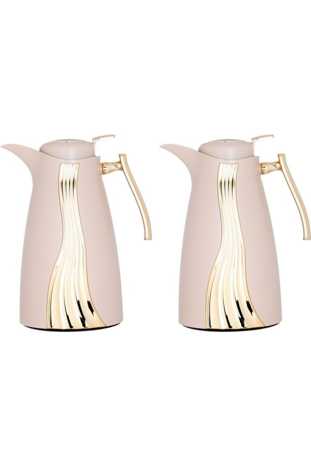 ALSAIF-Karma Stainless Steel Thermos Set Two Pieces With Marble Handle Cashmere 1