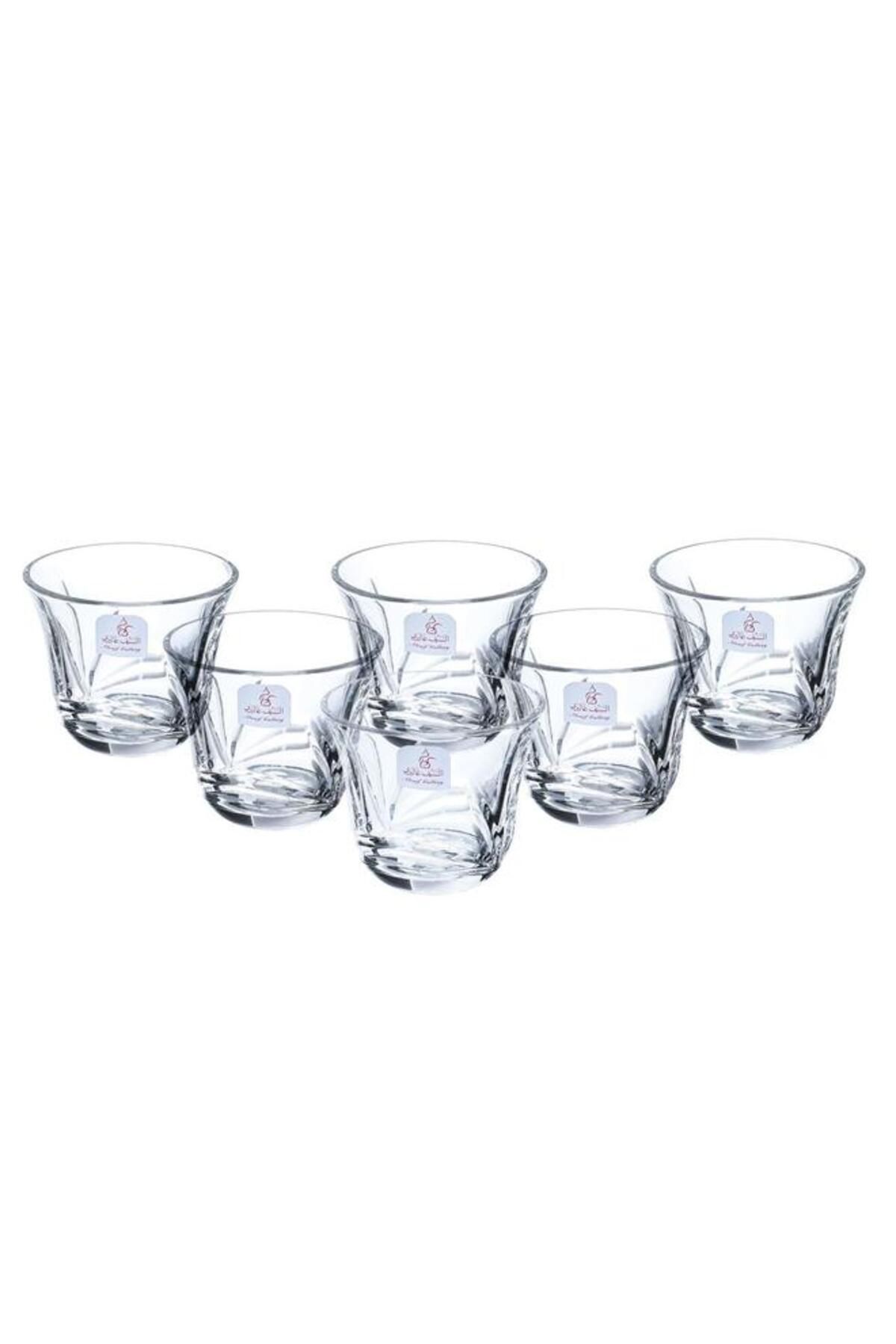 ALSAIF-Bialat Serving Set + Crystal Cups With Saucer 18 Pieces Transparent 5