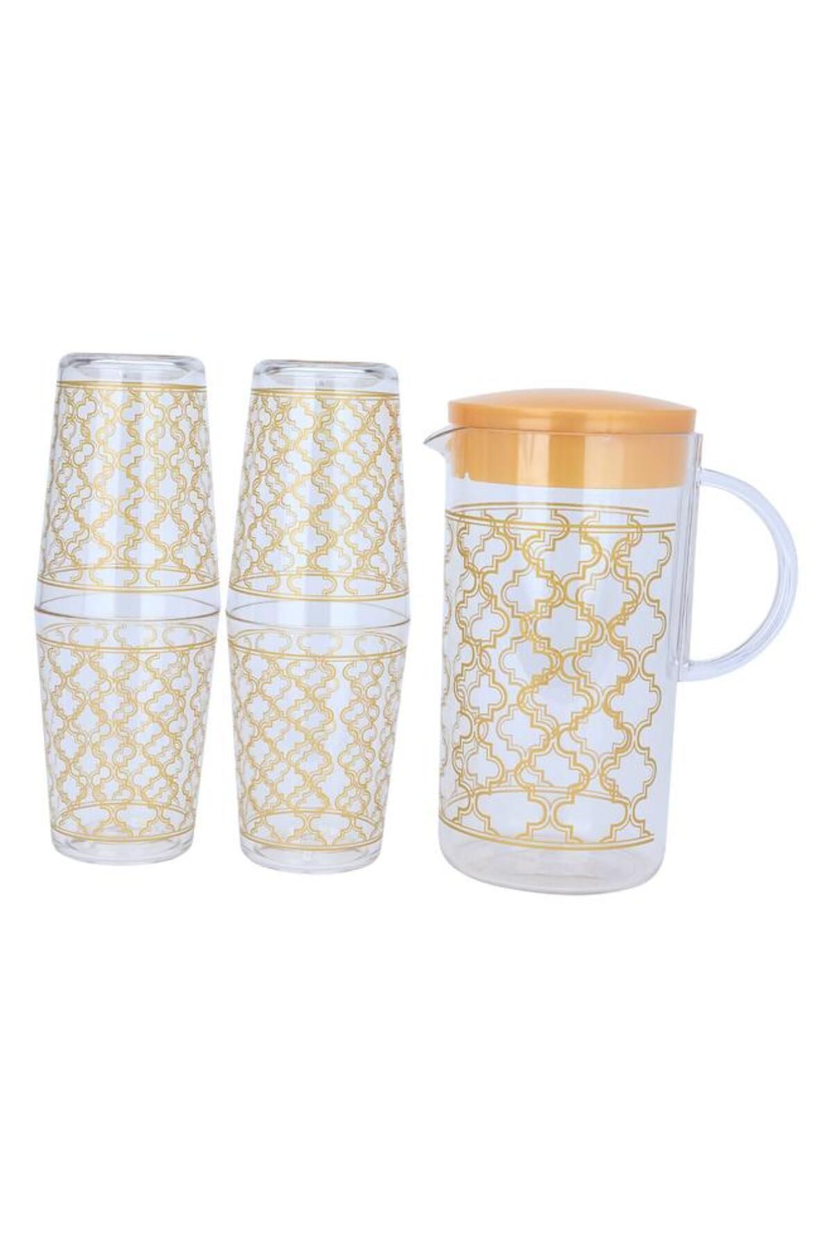 ALSAIF-Plastic Cups And Cups Set 0.4/1.2 L 4 Cups Transparent 4