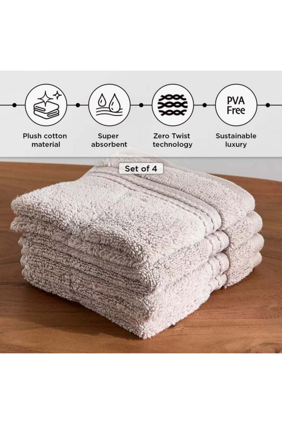 Home Box-Cloud Soft Serene Zero Twist 4-Piece Face Towel Set 30x30 cm 6