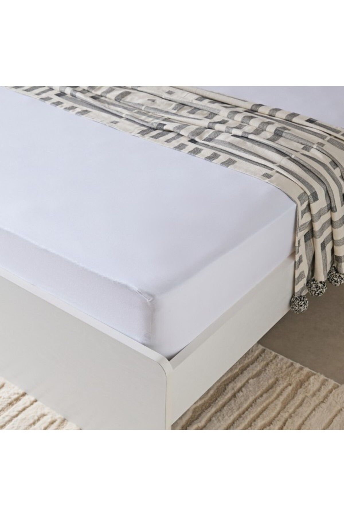 Home Box-ملاءة سرير مزدوجة من القطن الأساسي مقاس 140×200+36 سم 3