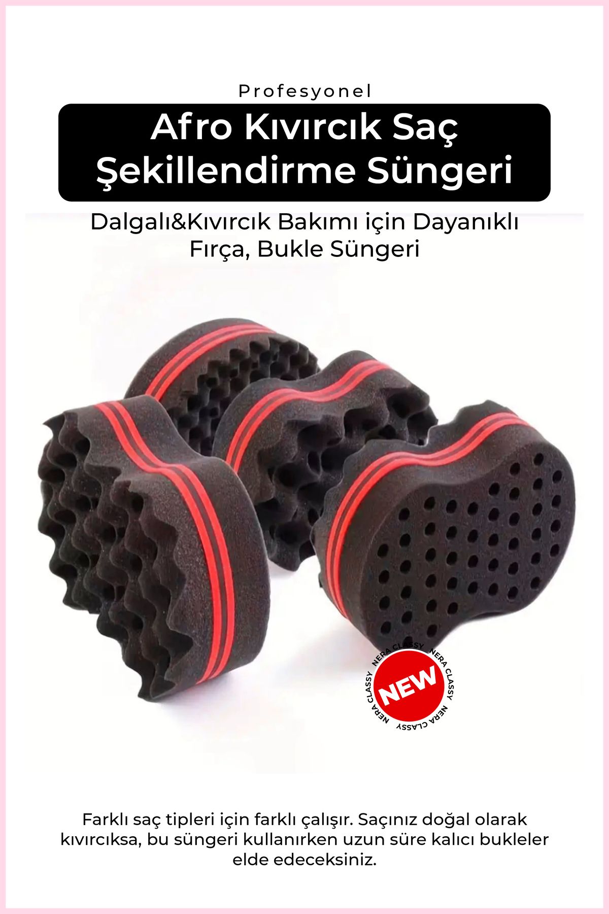 Nera Classy-Afro Curly Hair Styling Sponge - Durable Brush & Curl Sponge 3