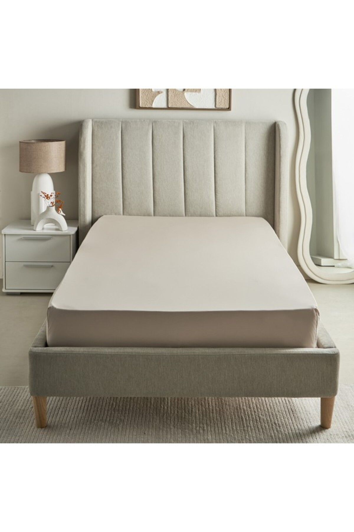 Home Box-Purely-percale 300TC Double Fitted Sheet 140x200+40 cm 3