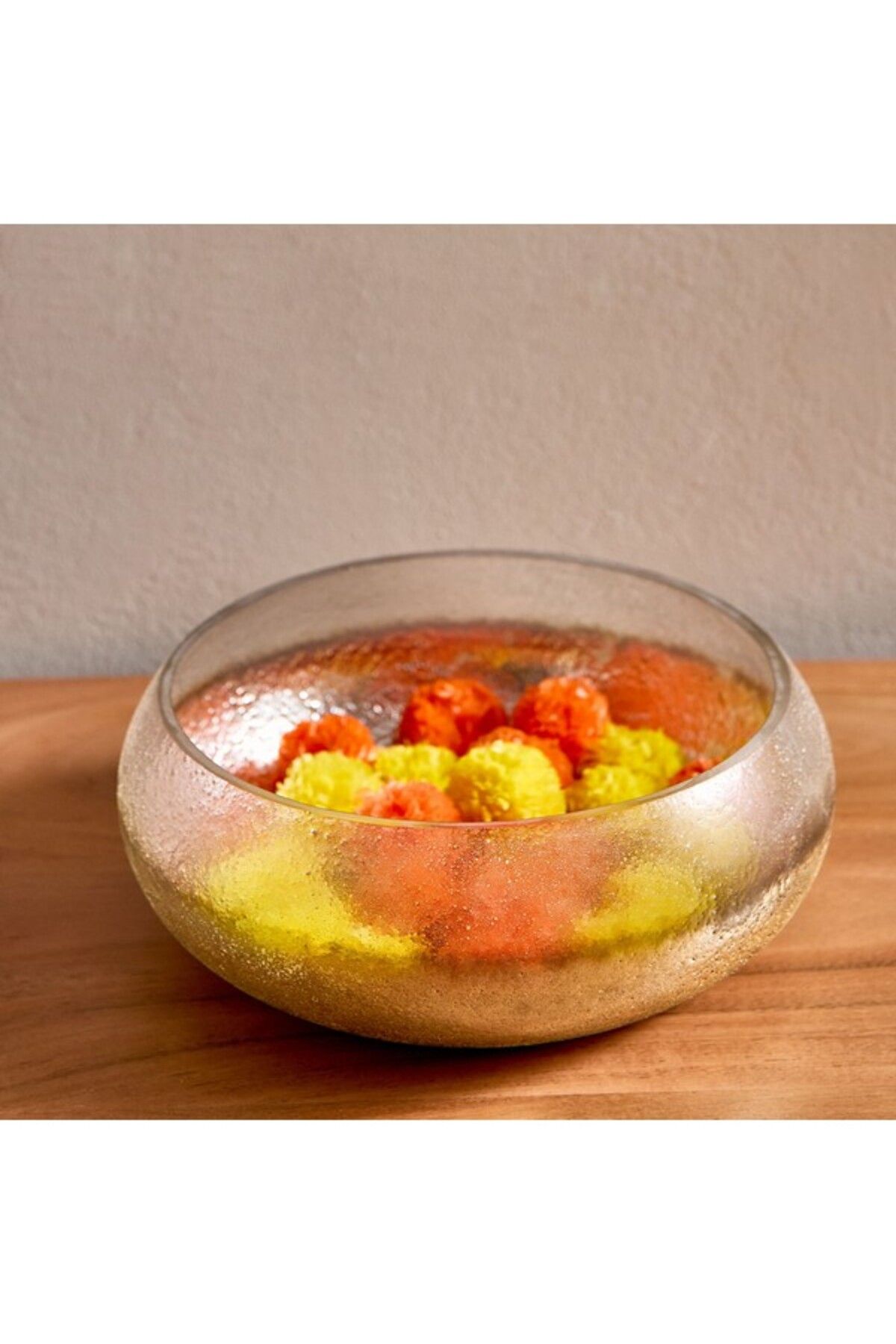 Home Box-Erton Crink Glass Round Decorative Bowl 21x21x9 cm 1