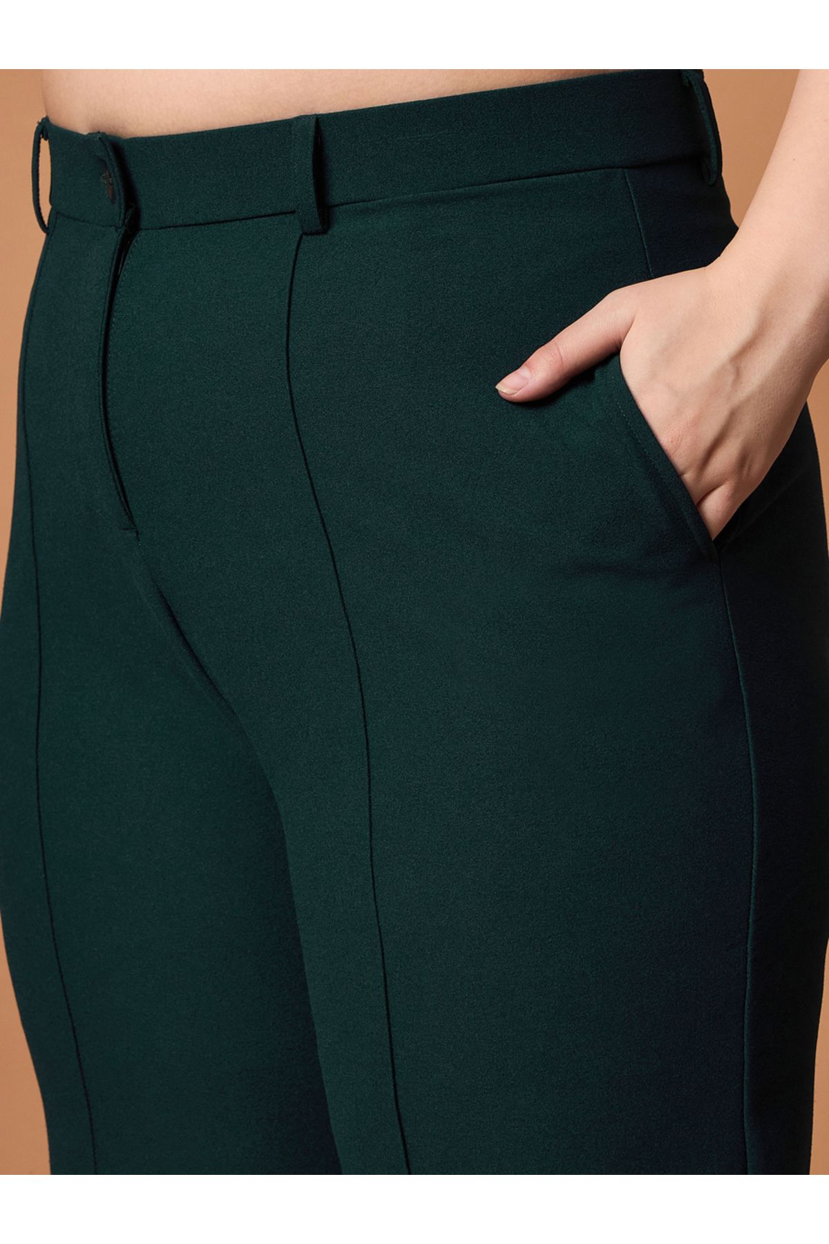 Sassafras By Styli-Plus Size Solid Front Button Top and Straight Pants Set 5
