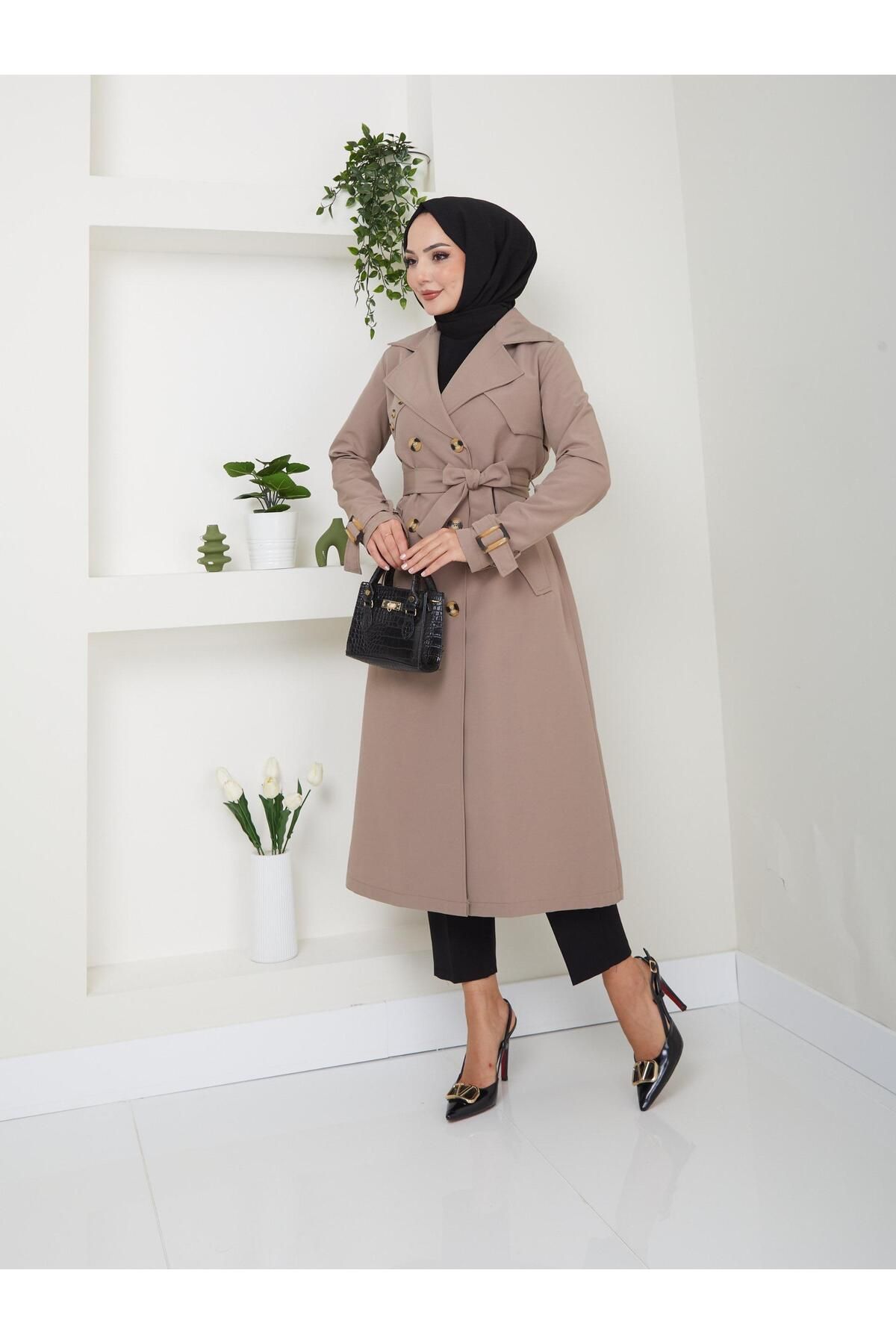 ELBİSHE-Trench Coat with Back Chain Detail 2