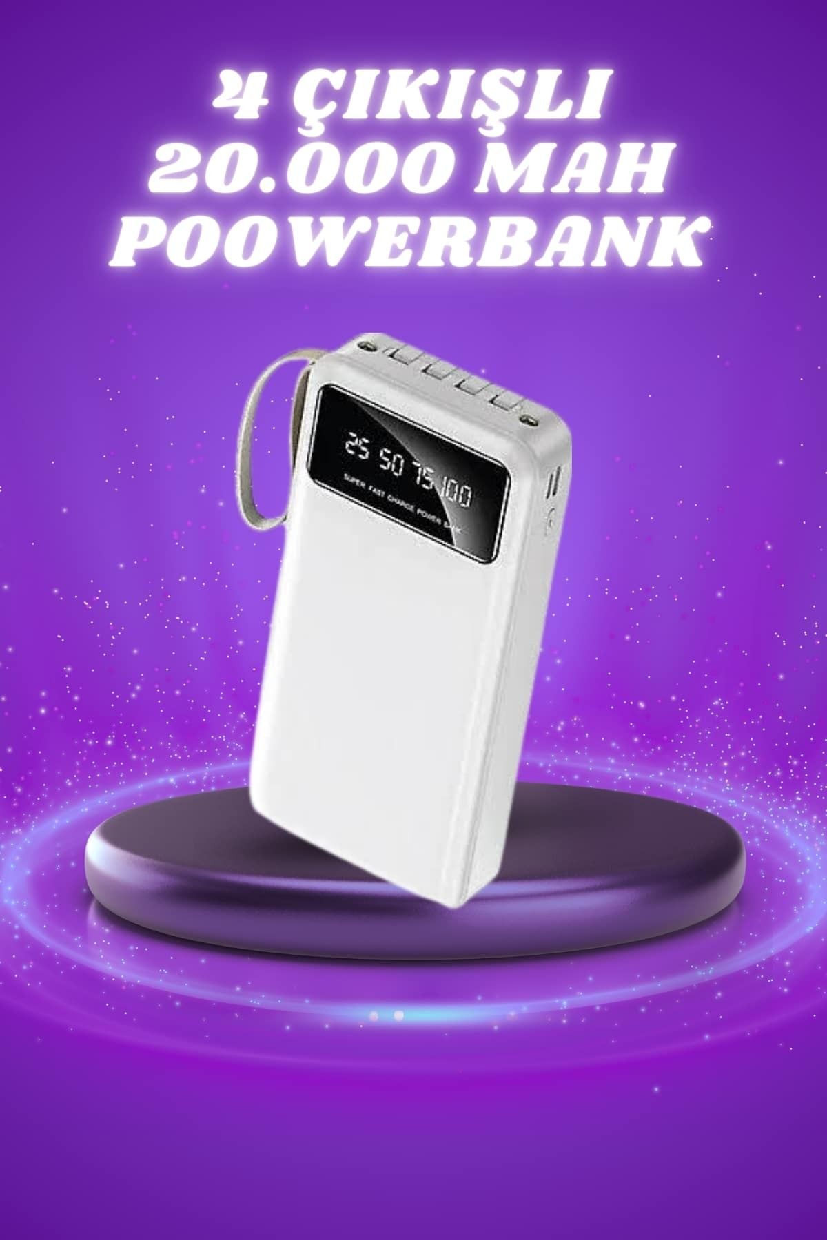 BellaThec 4 Çıkışlı Powerbank Şarj Cihazı - 20.000 MAH Yüksek Kapasiteli, Kompakt Tasarım ve Hızlı Şarj İle