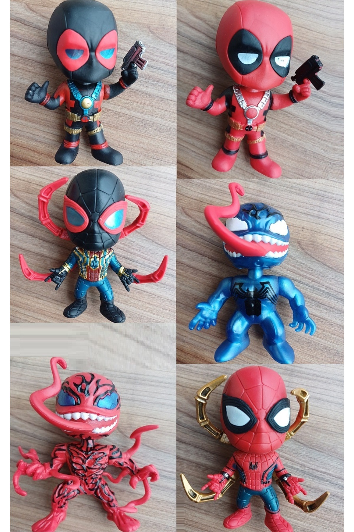 OYUNCAKSAHİLİ Örümcek Adam Venom Deadpool 6lı Komple Set Masaüstü