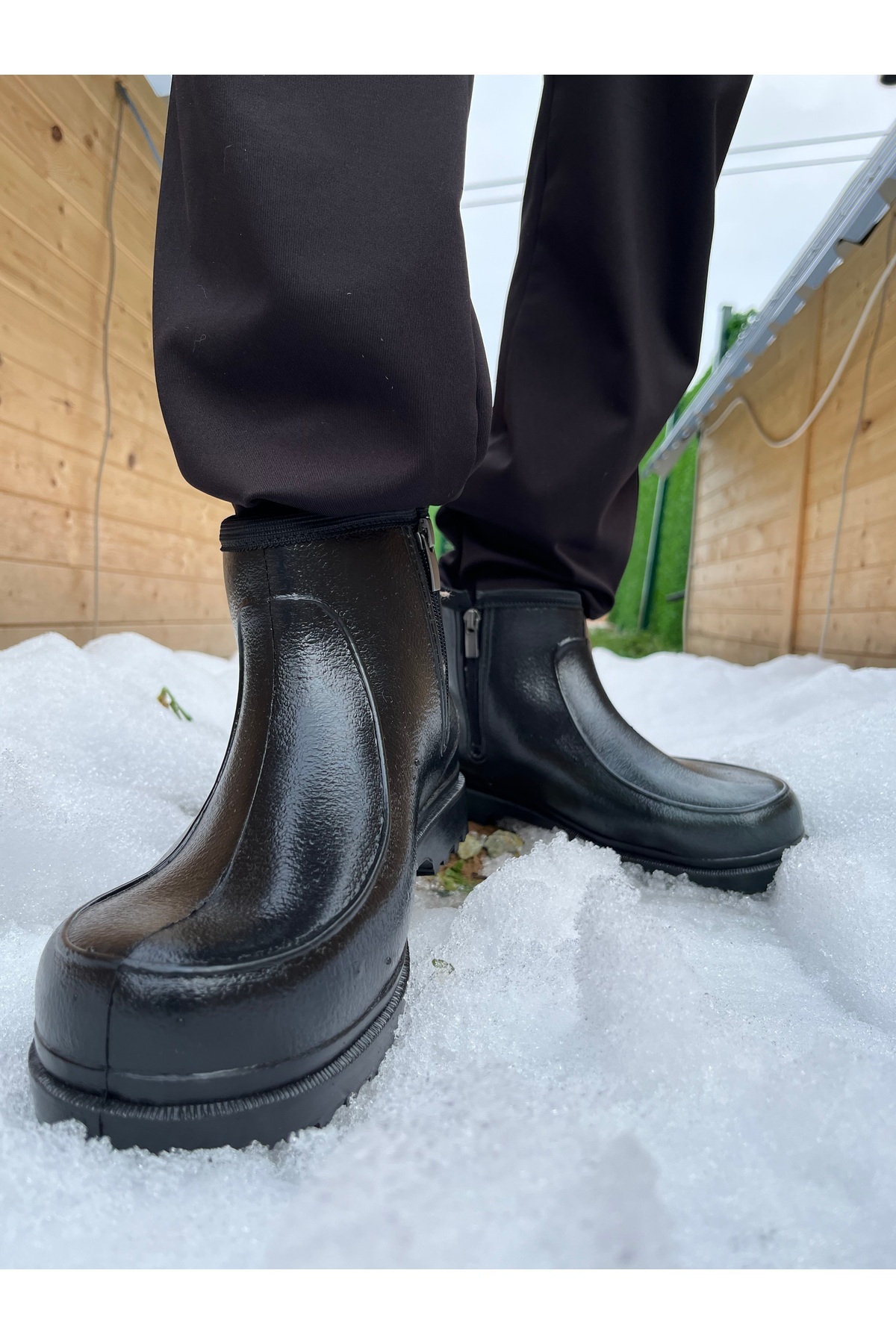 BOTMAX  Siyah Kışlık Içi Müflonlu Fermuarlı Erkek Karbot - Görsel 3