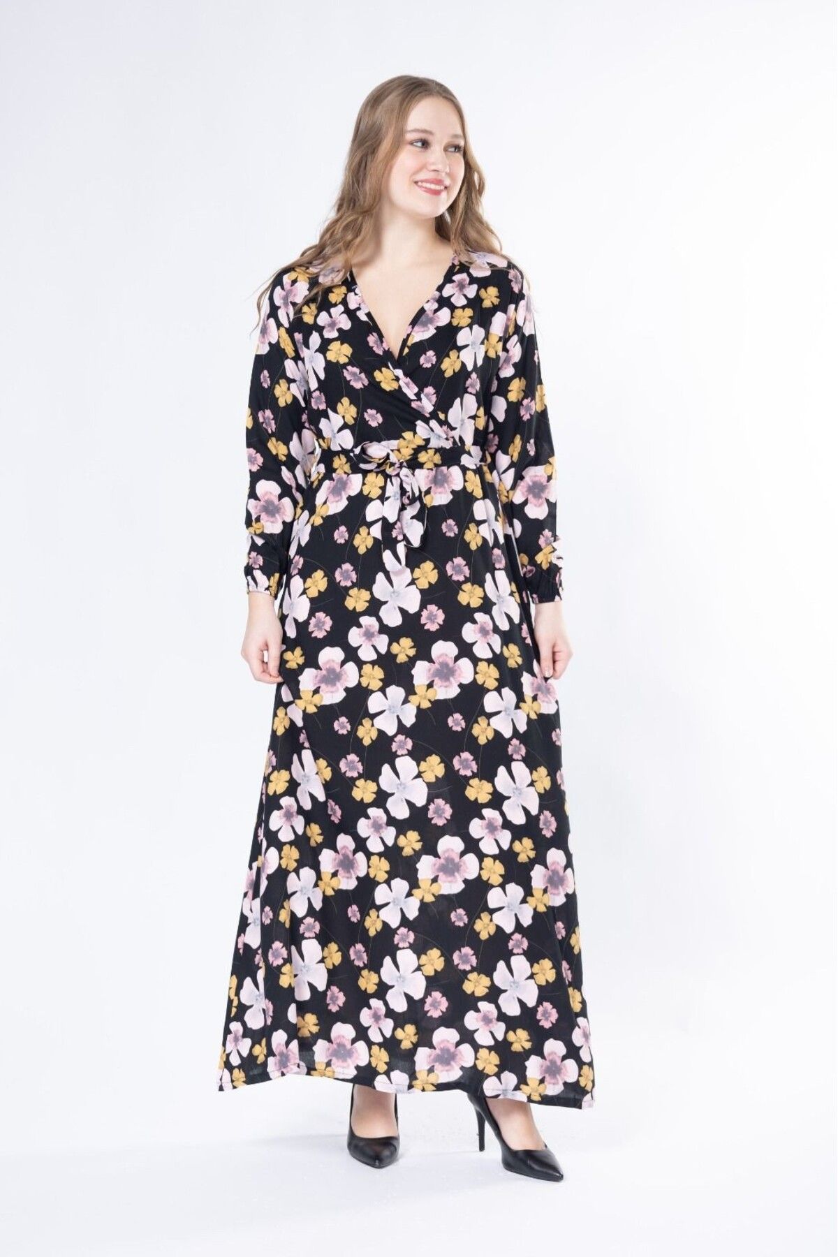 mervemoda-Summer Woven Long Sleeve Long Dress 5