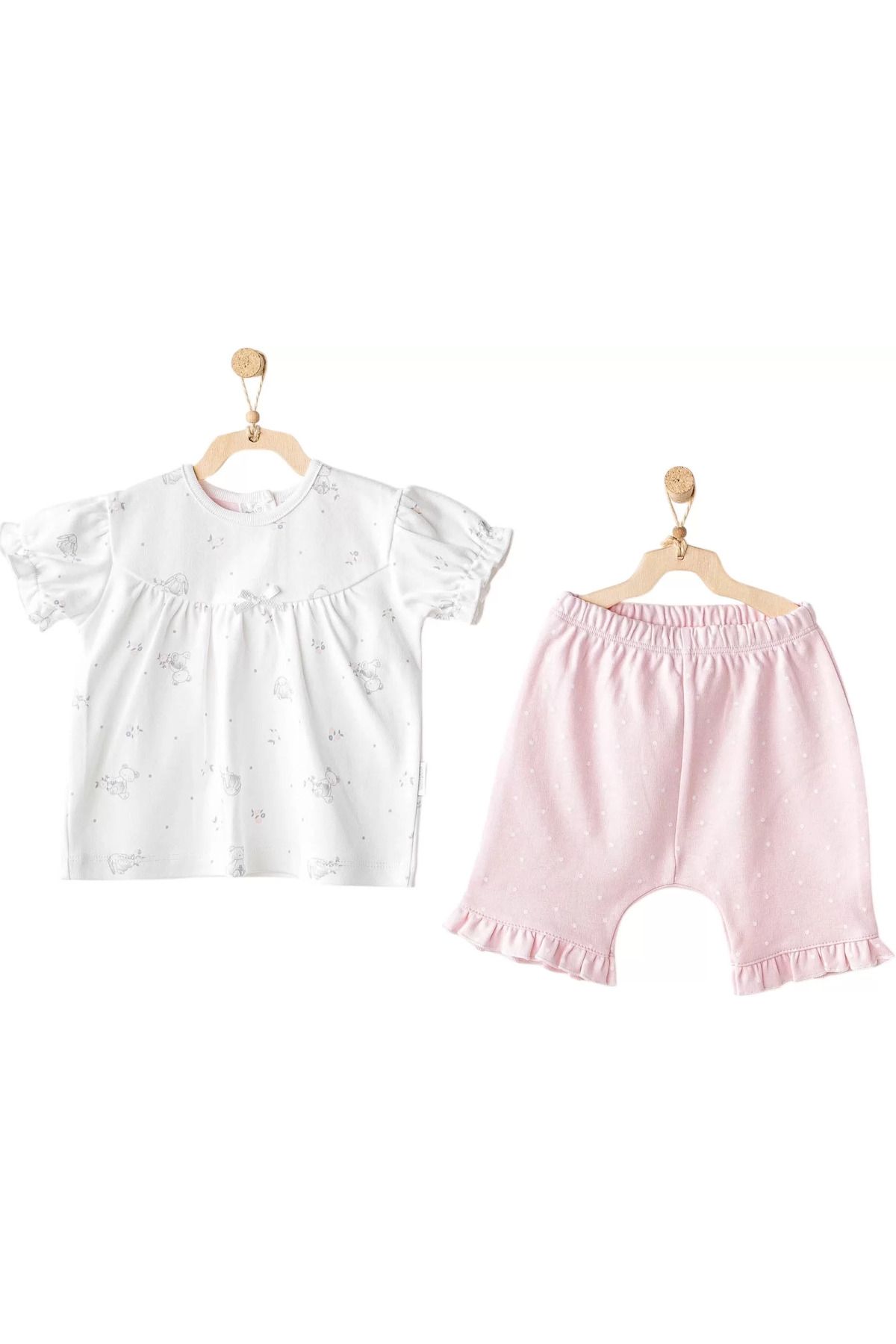 dalinda Cuddly Bunny Bear 2'li Bebe Takım Pink