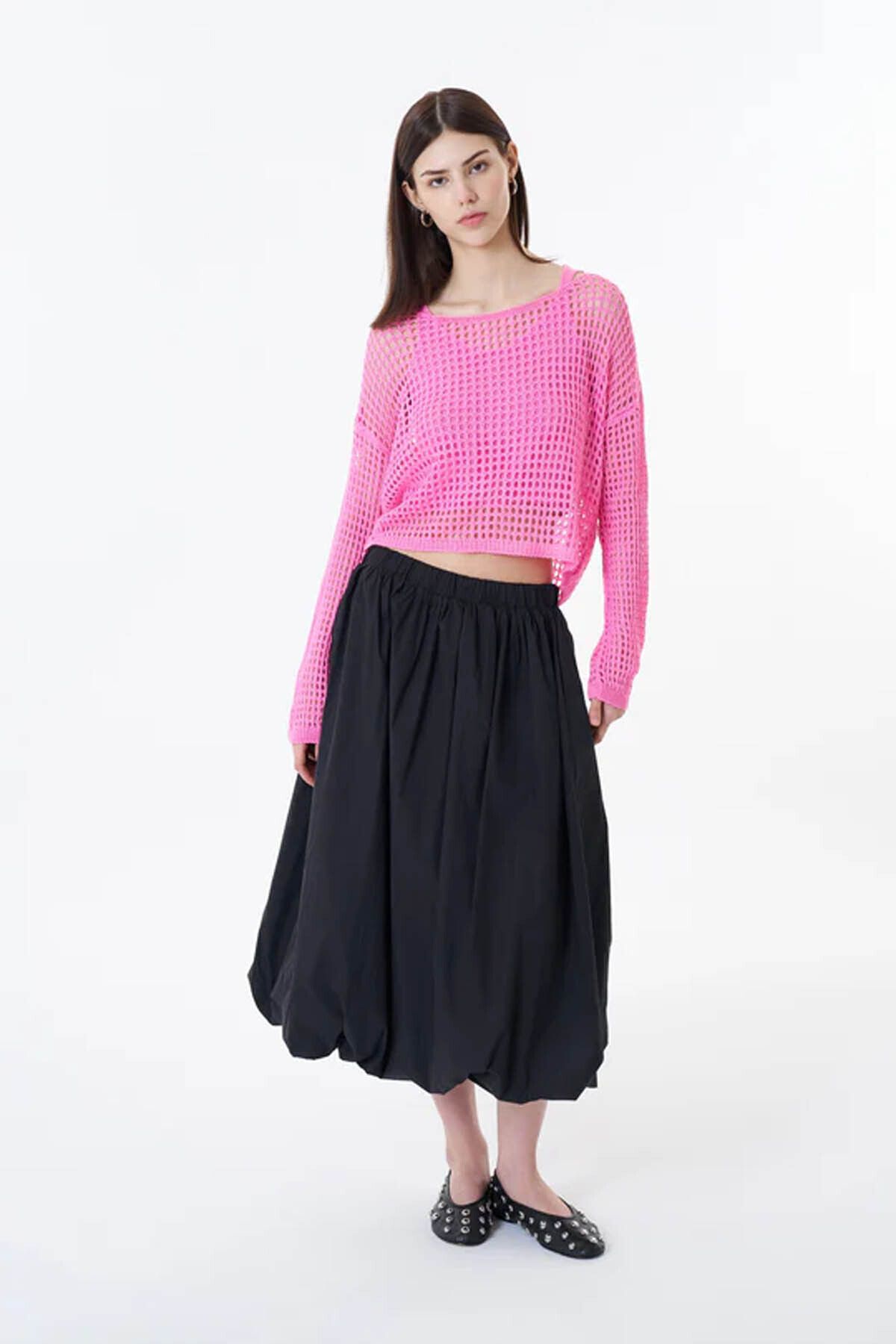 Quzu-Women's Black Skirt - Etk00029 Model 1